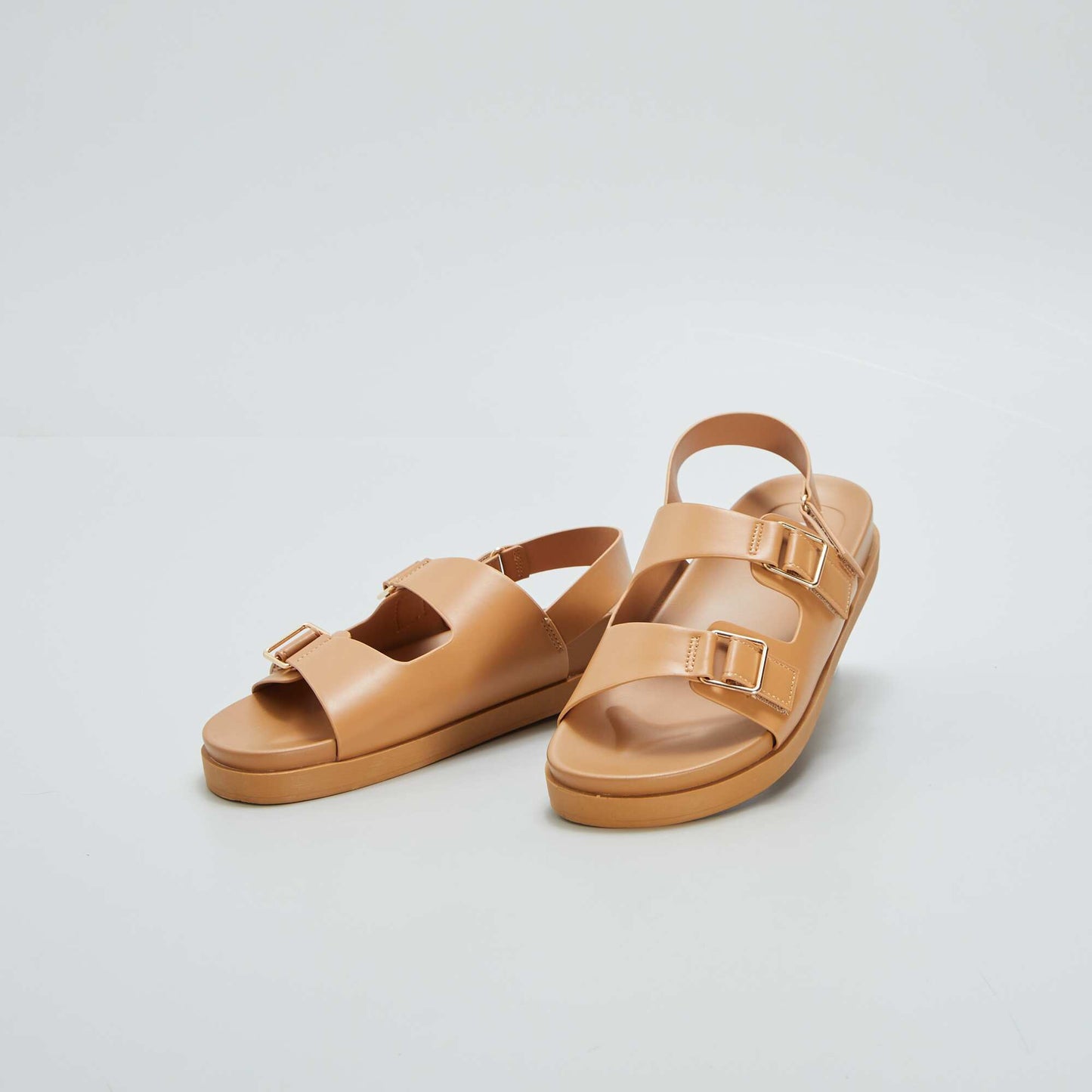 Sandales double-bride Marron