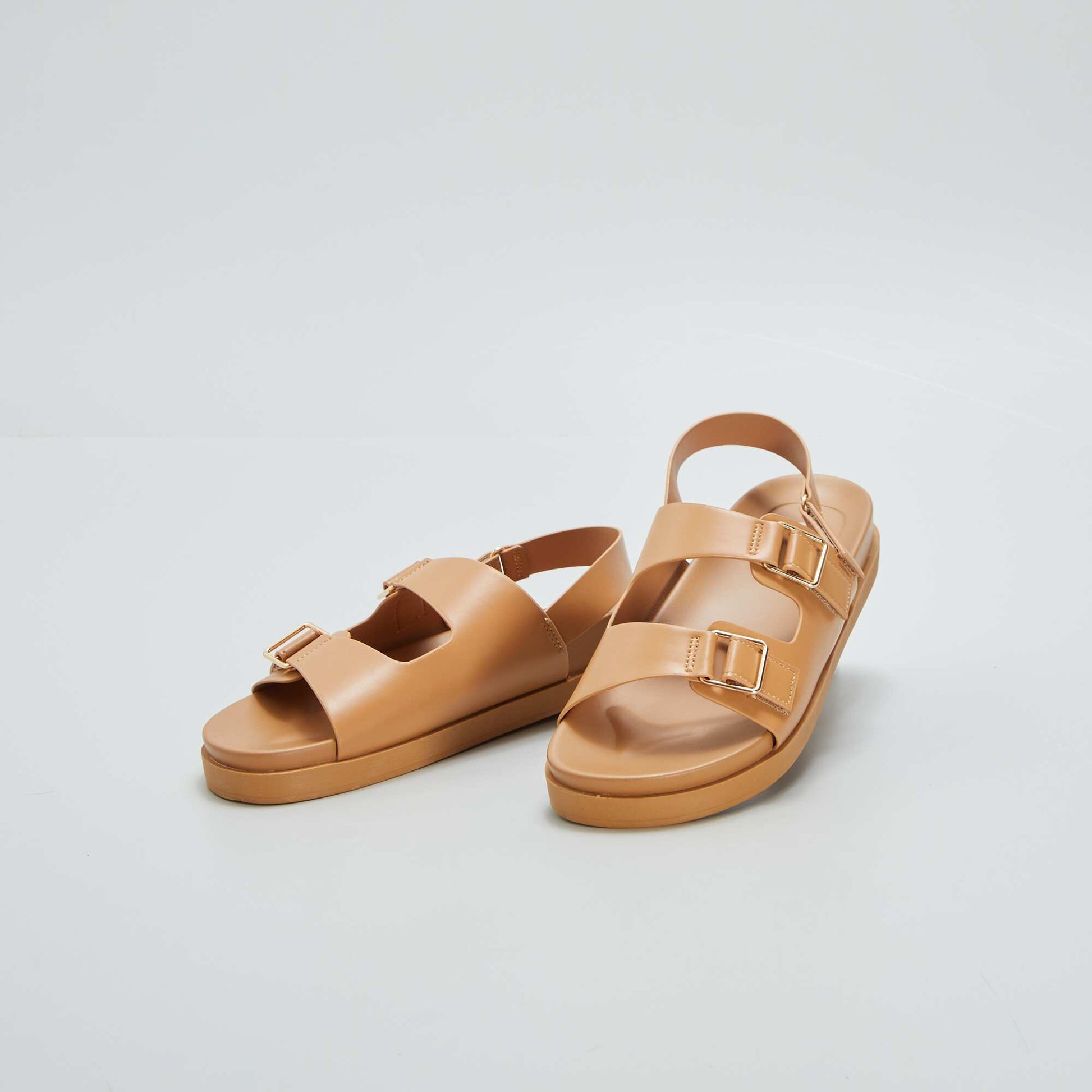 Sandales double-bride Marron