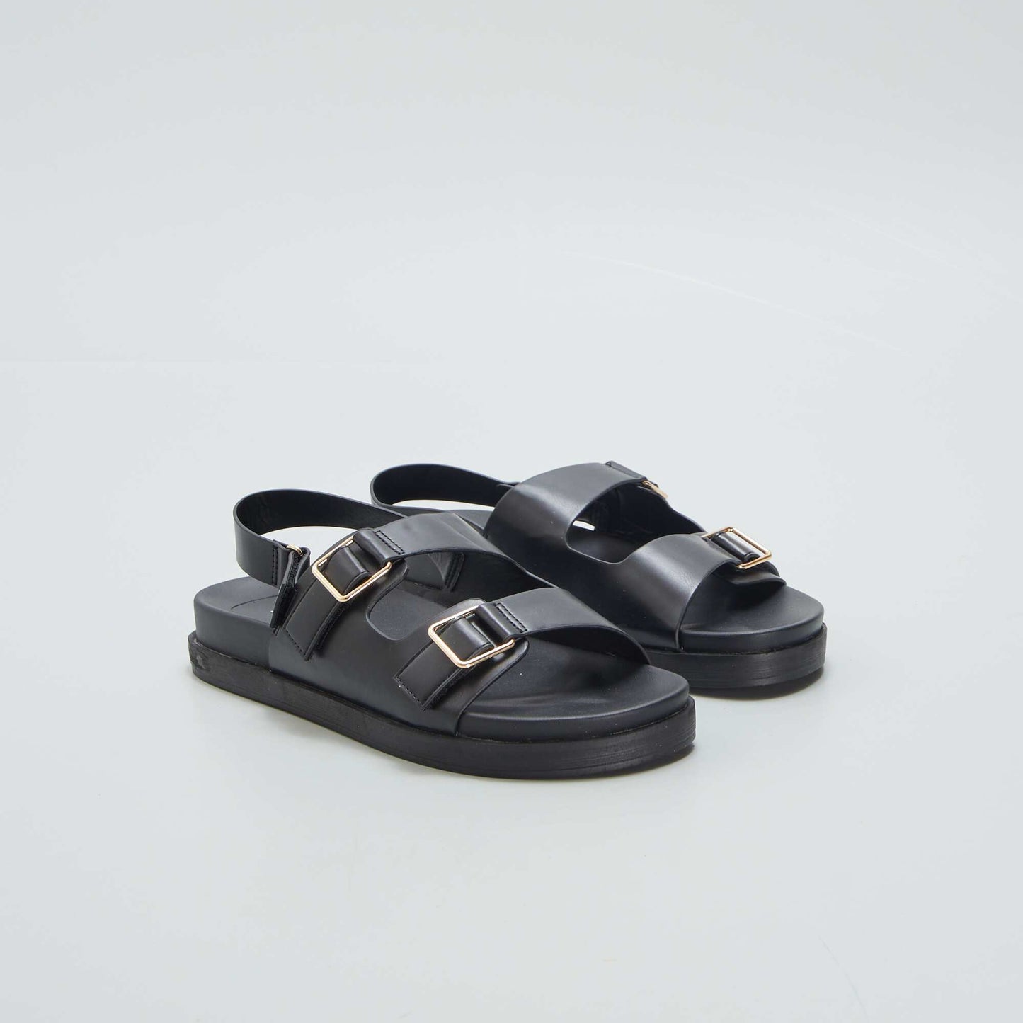 Sandales double-bride NOIR