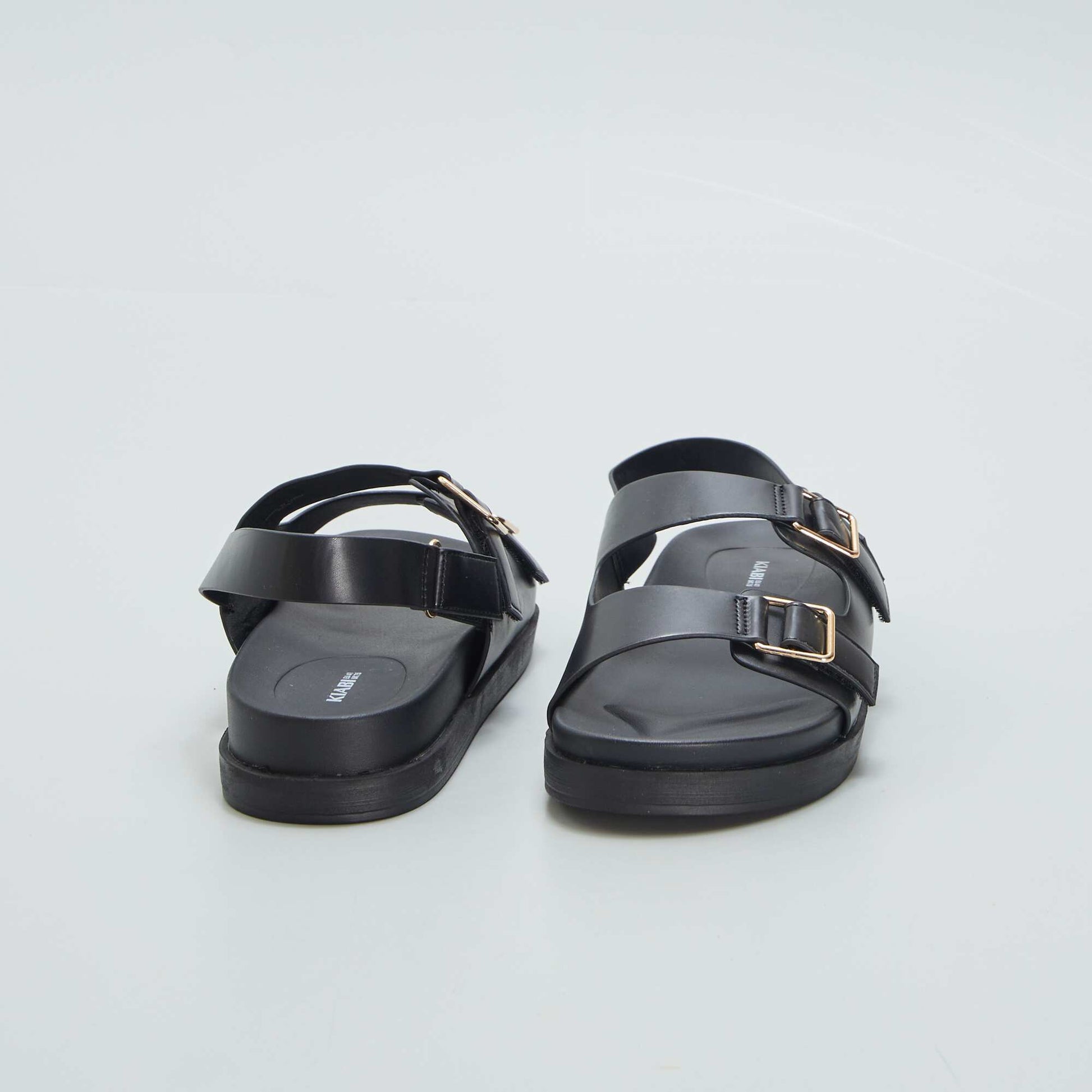 Sandales double-bride NOIR