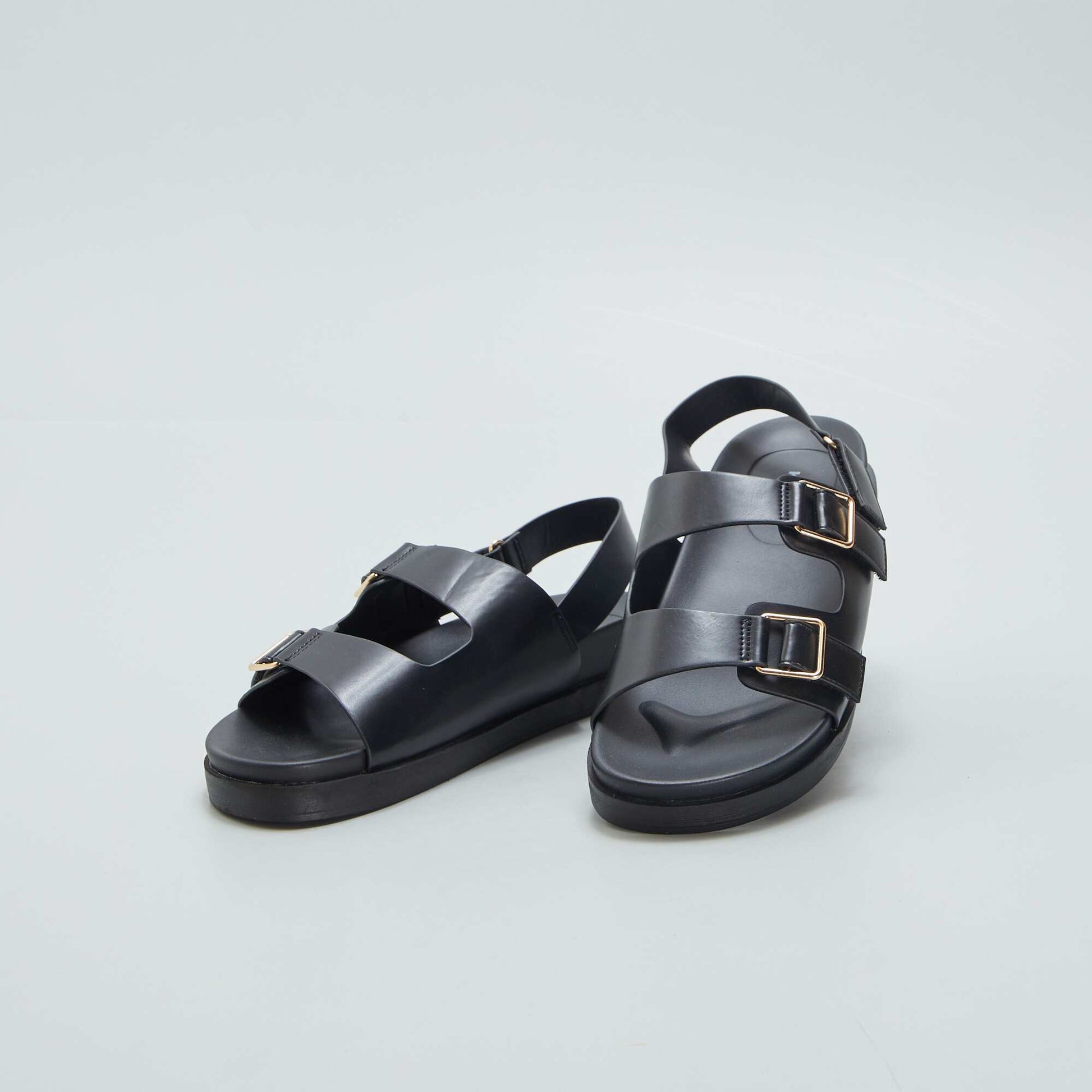 Sandales double-bride NOIR