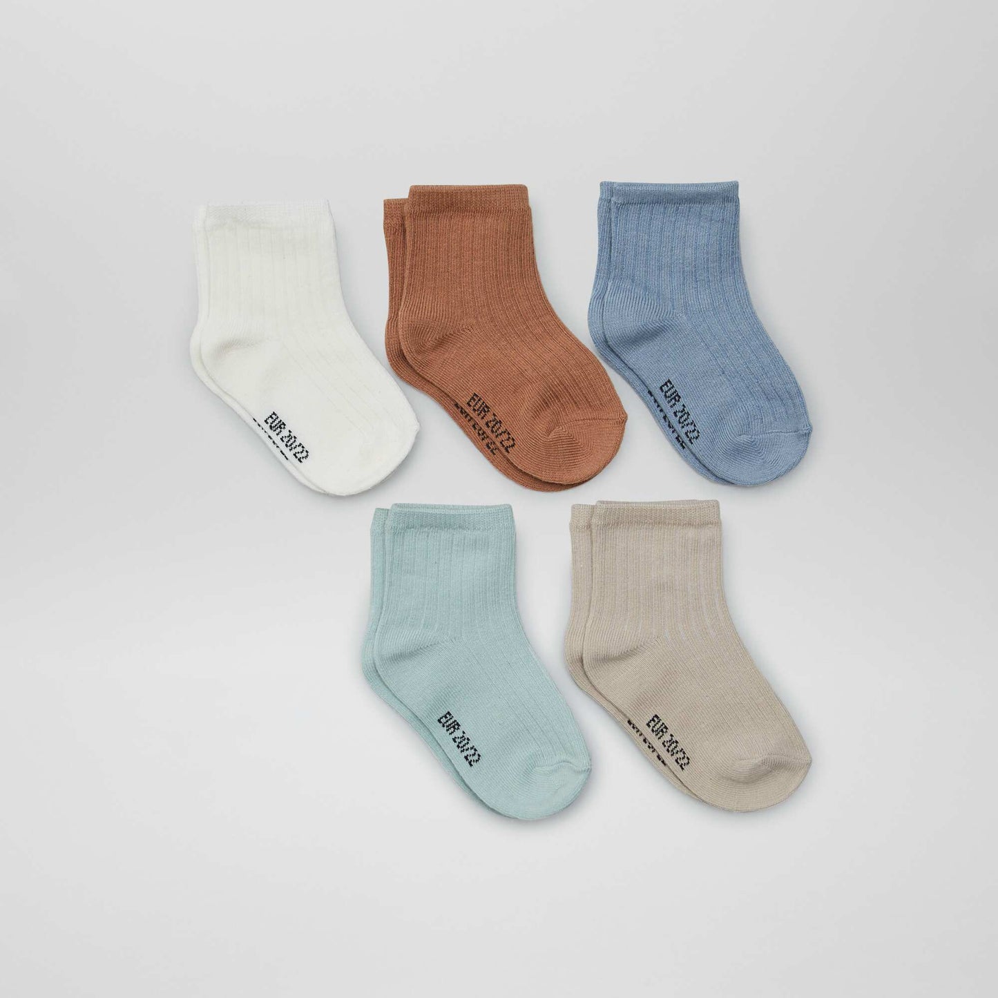 Lot de 5 paires de chaussettes Bleu/marron/vert/blanc