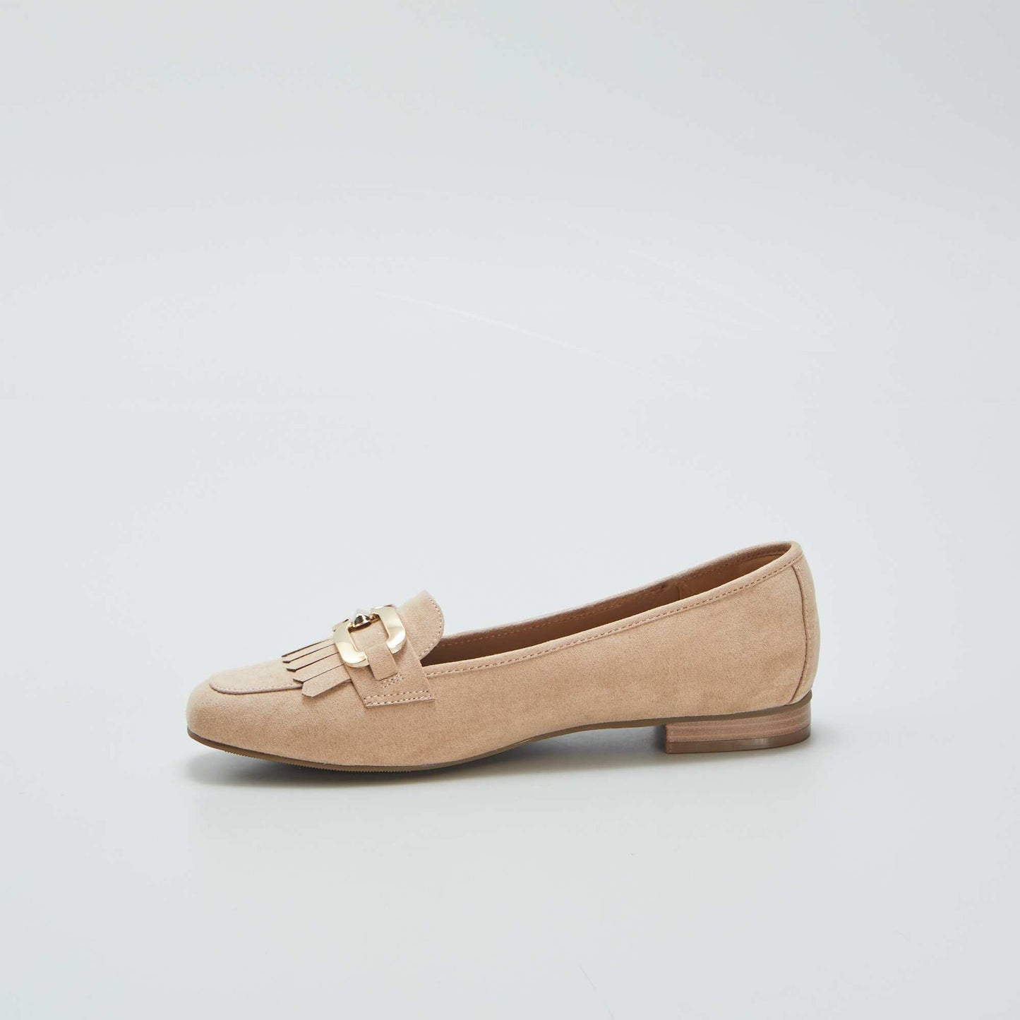 Mocassins avec brides dor es   franges Beige