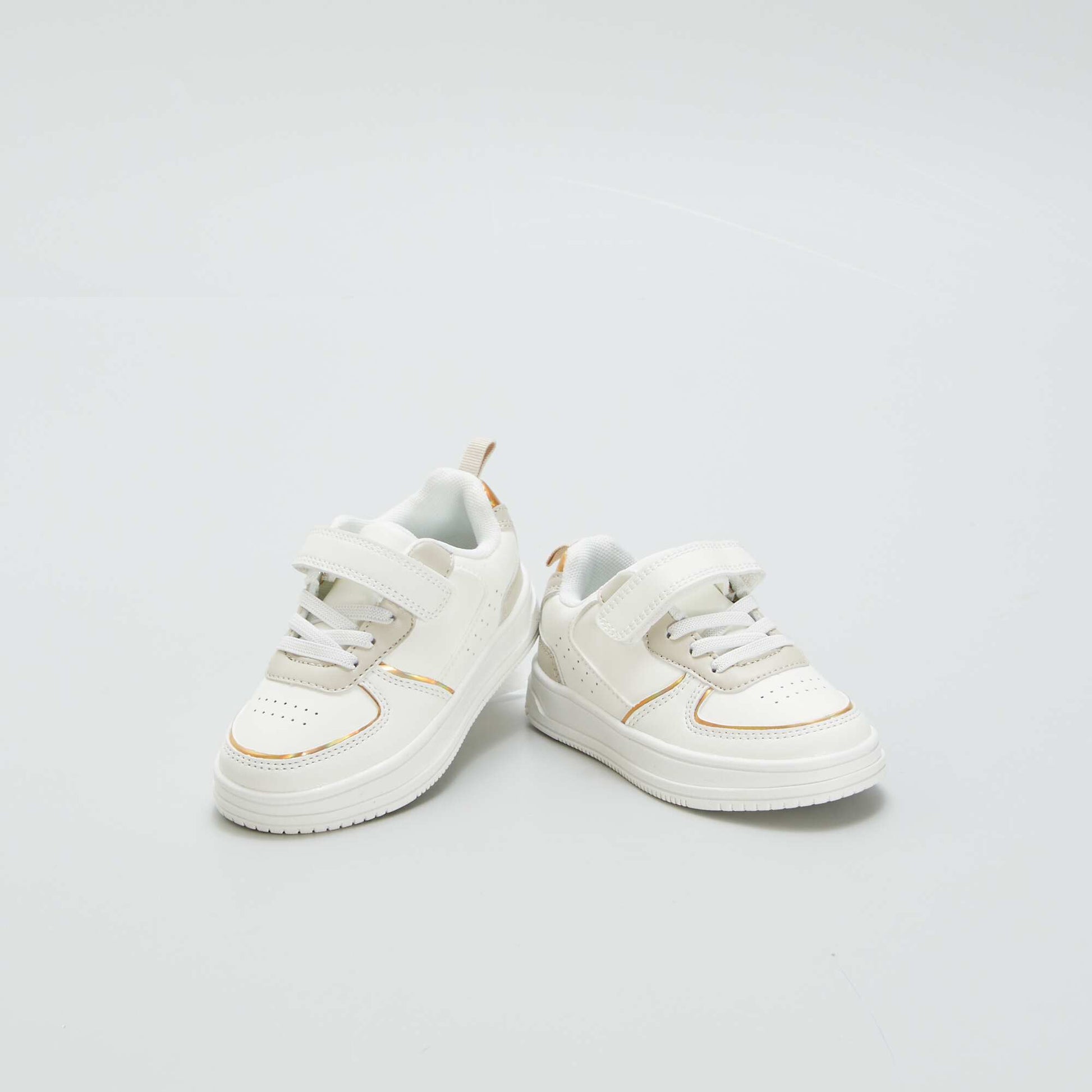 Baskets basses scratchs Blanc/gris