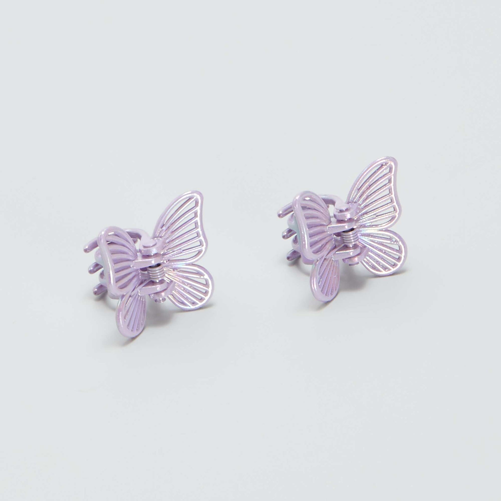 Lot de 8 pinces crabes papillon Violet/rose/bleu