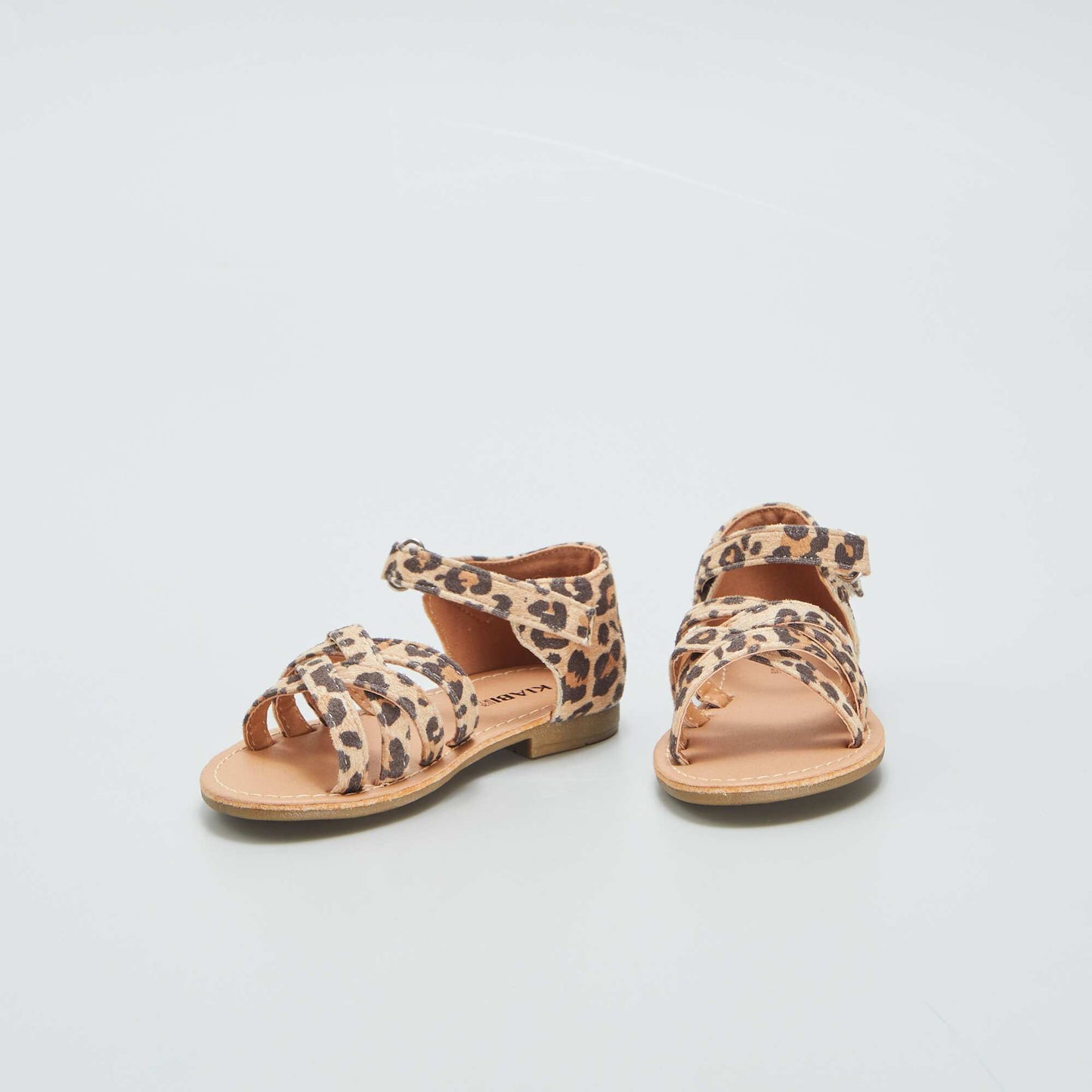 Sandales à brides croisées imprimé léopard Léopard