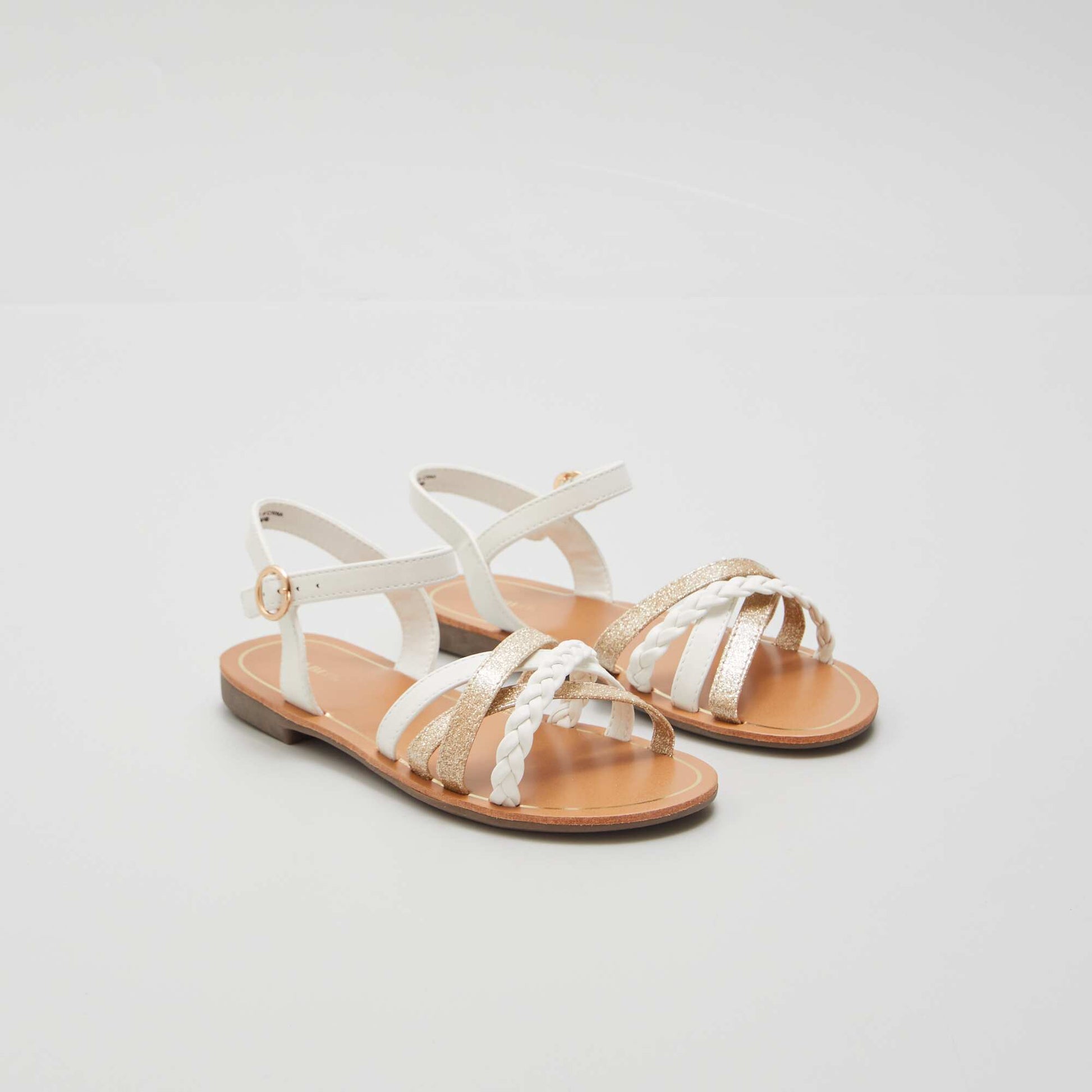 Sandales multiples brides fantaisies blanc