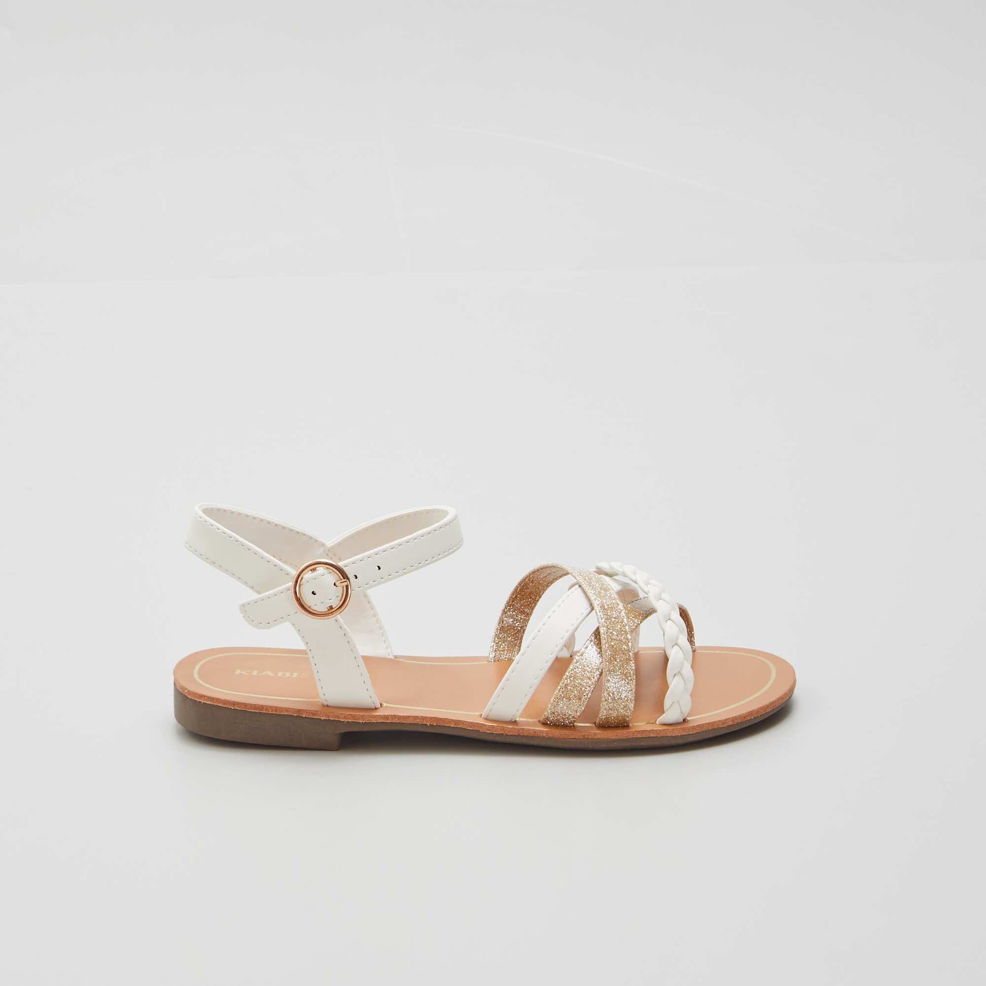 Sandales multiples brides fantaisies blanc