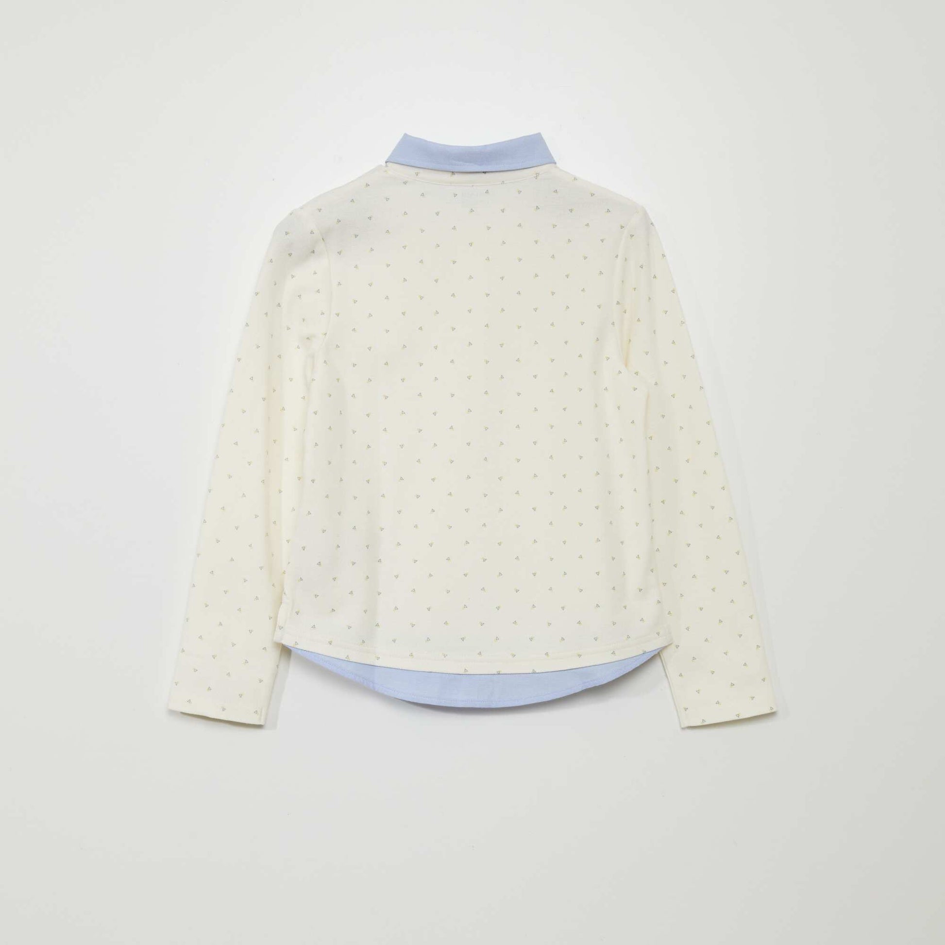 Polo effet 2 en 1 avec chemise Blanc
