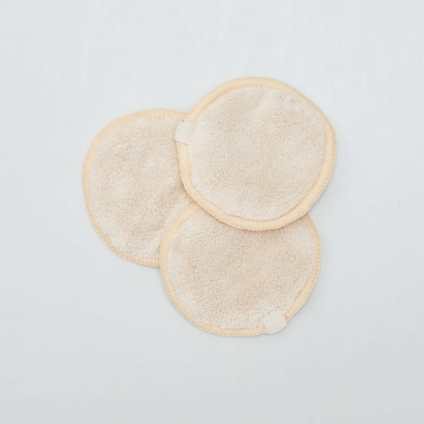 Lot de 3 cotons d maquillants lavables Beige