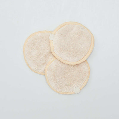 Lot de 3 cotons d maquillants lavables Beige