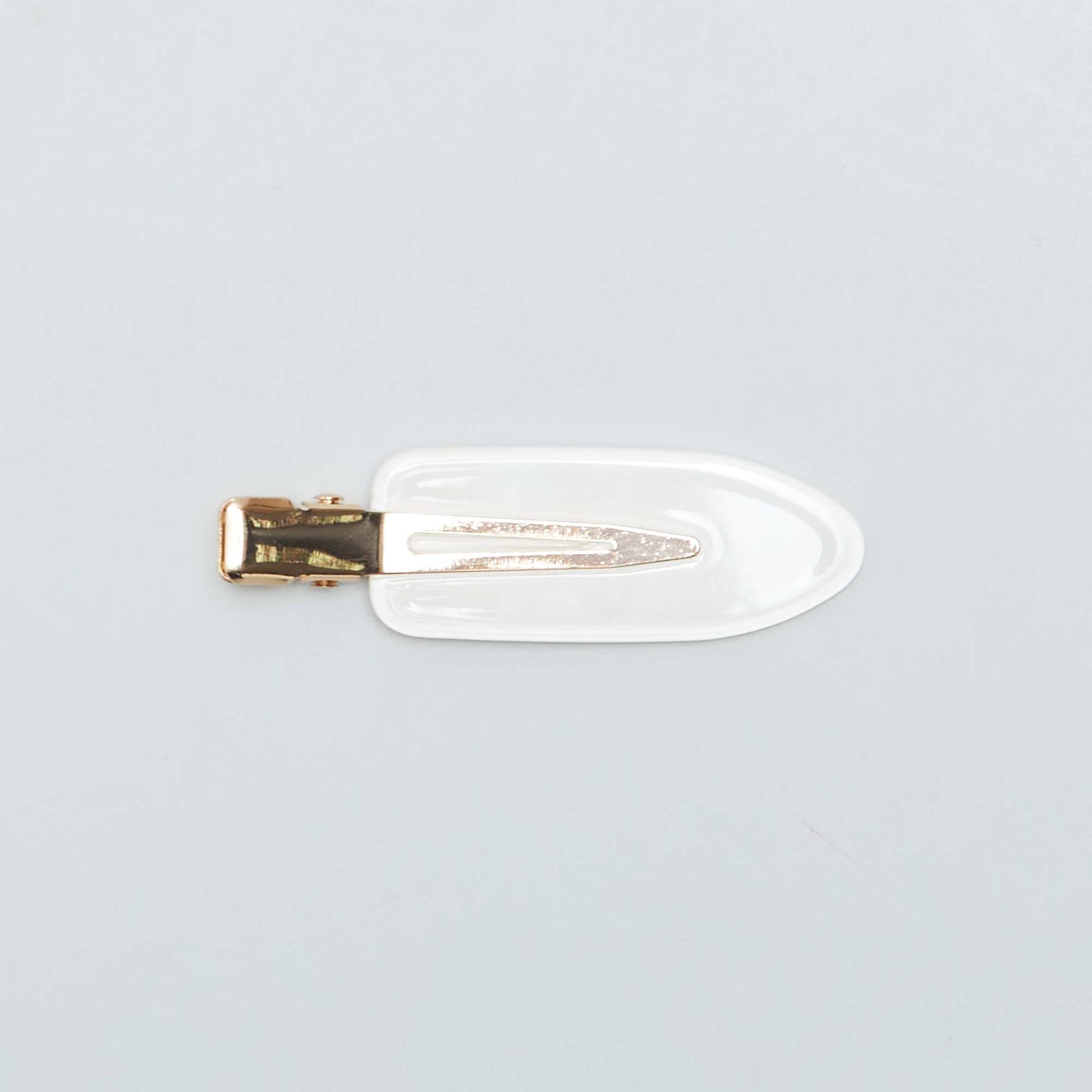 Lot de 4 pinces croco plates Ecru