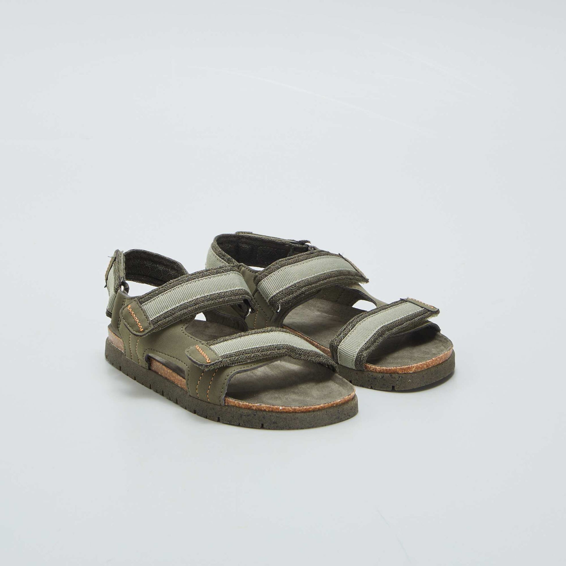 Sandales de randonn e scratchs Kaki
