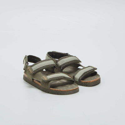 Sandales de randonn e scratchs Kaki