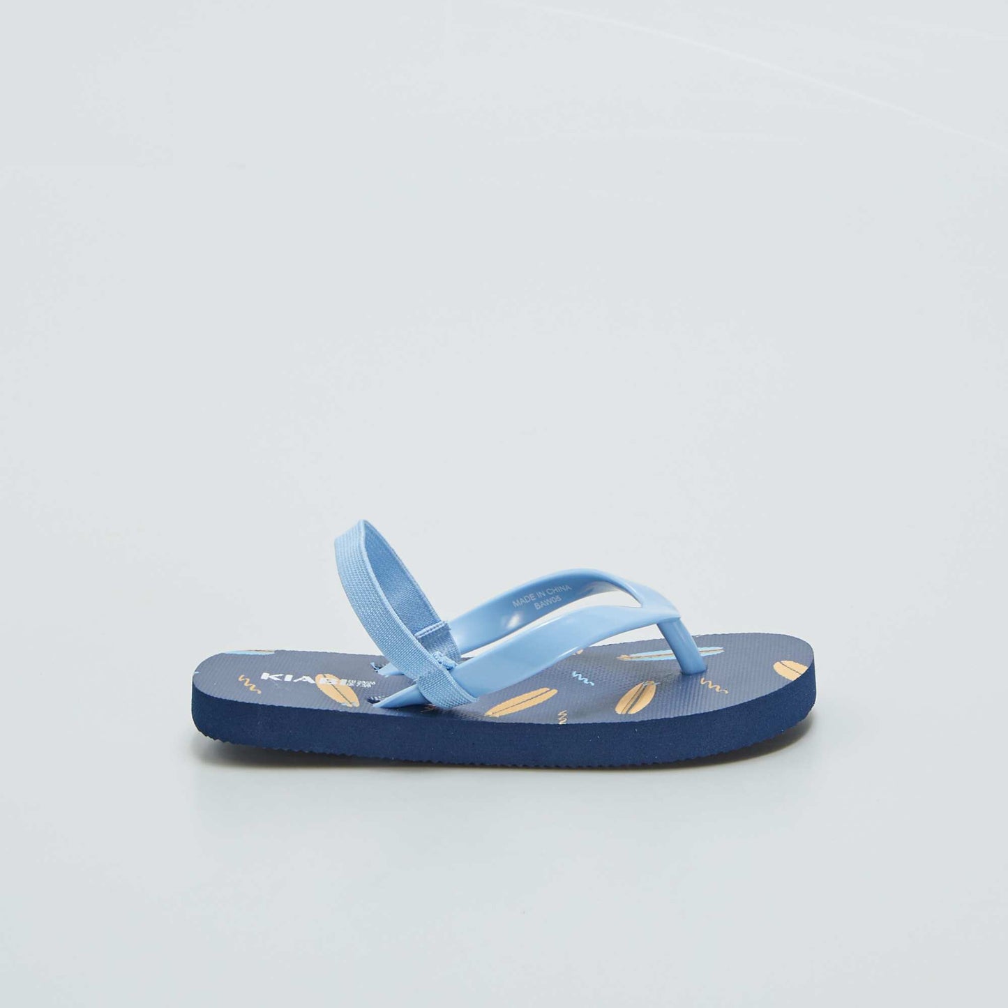 Tongs imprim tropical bride lastique Bleu