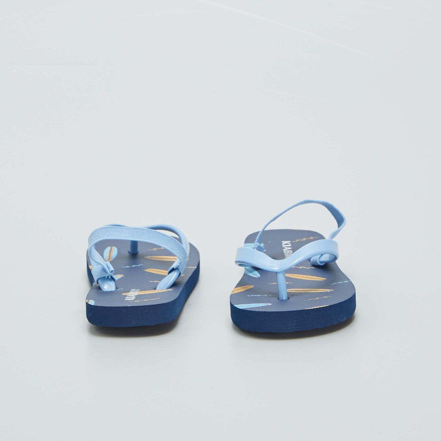 Tongs imprim tropical bride lastique Bleu