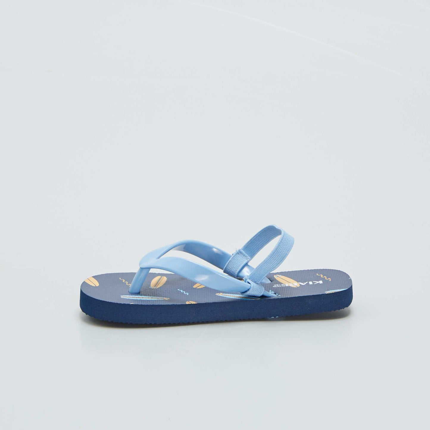 Tongs imprim tropical bride lastique Bleu