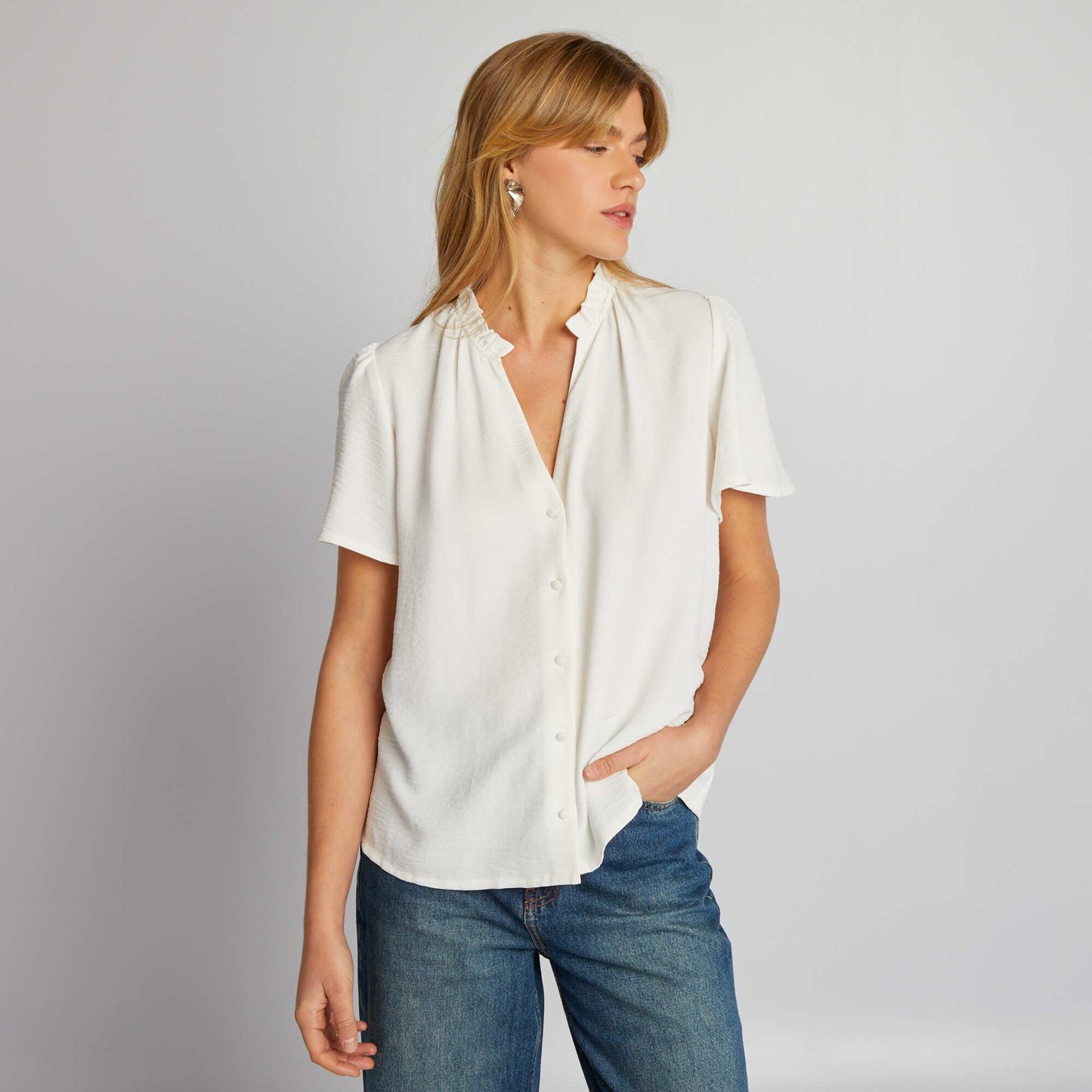 Blouse fluide Ecru