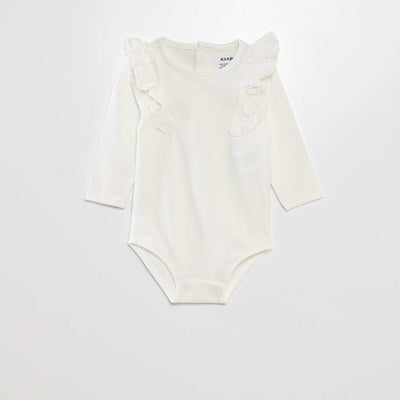 Body avec broderie anglaise blanc