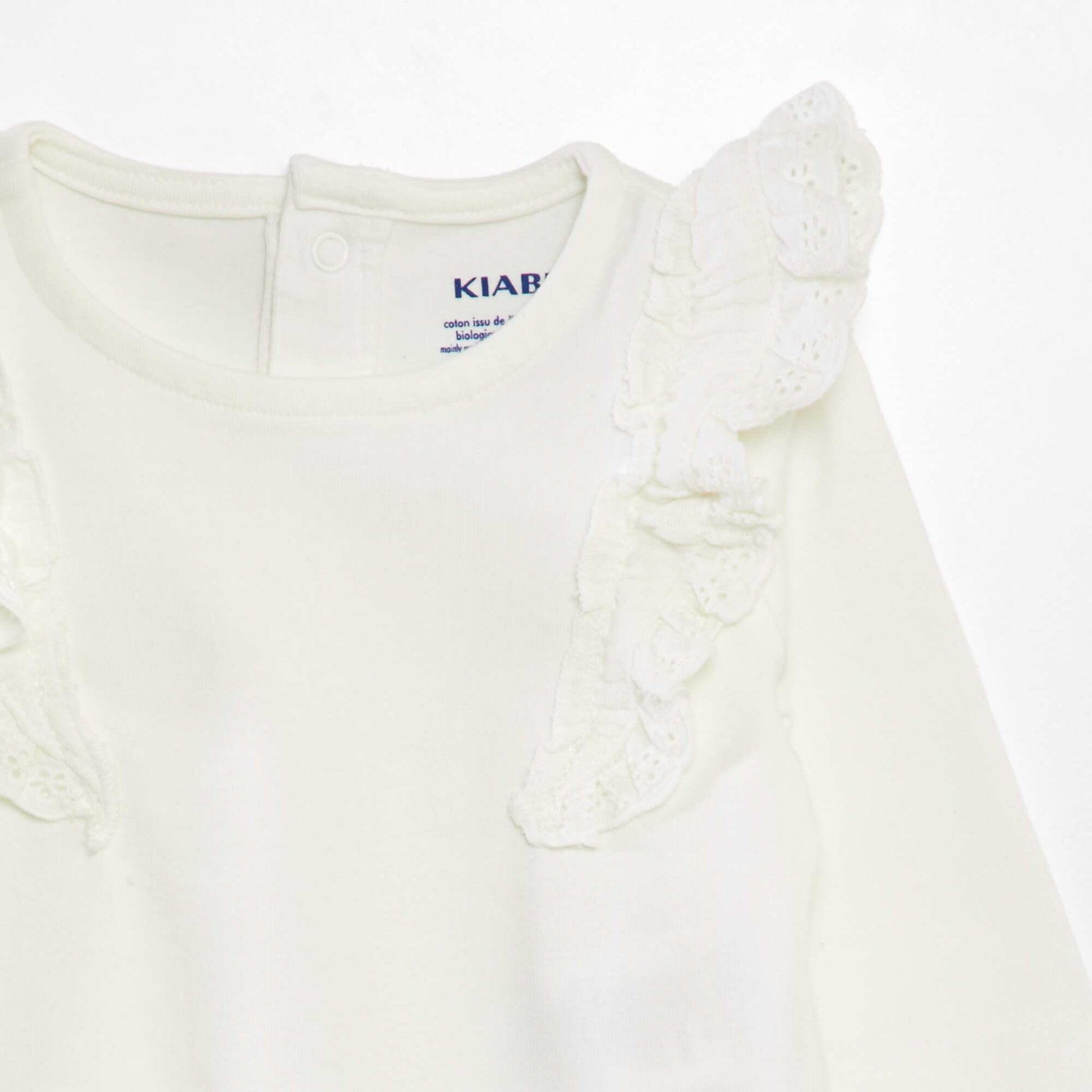 Body avec broderie anglaise blanc