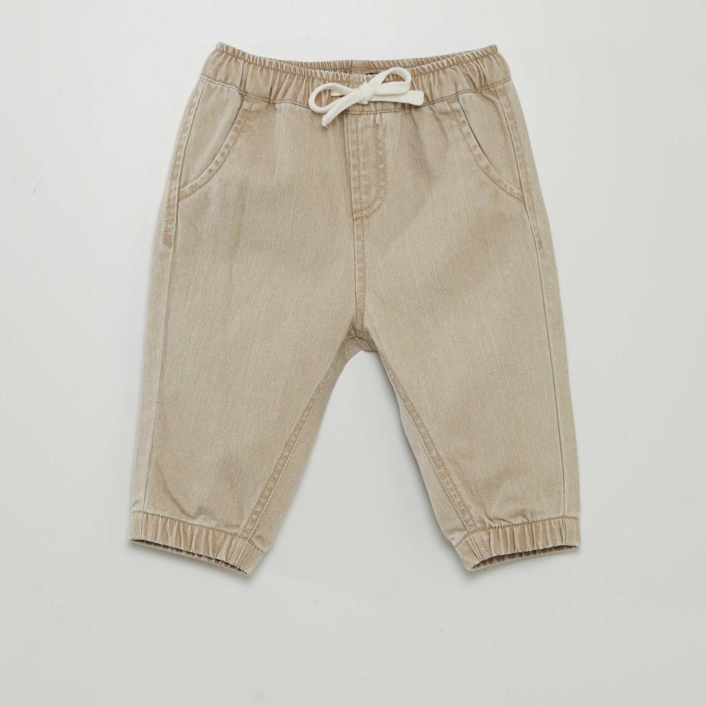 Pantalon paperbag en jean Beige