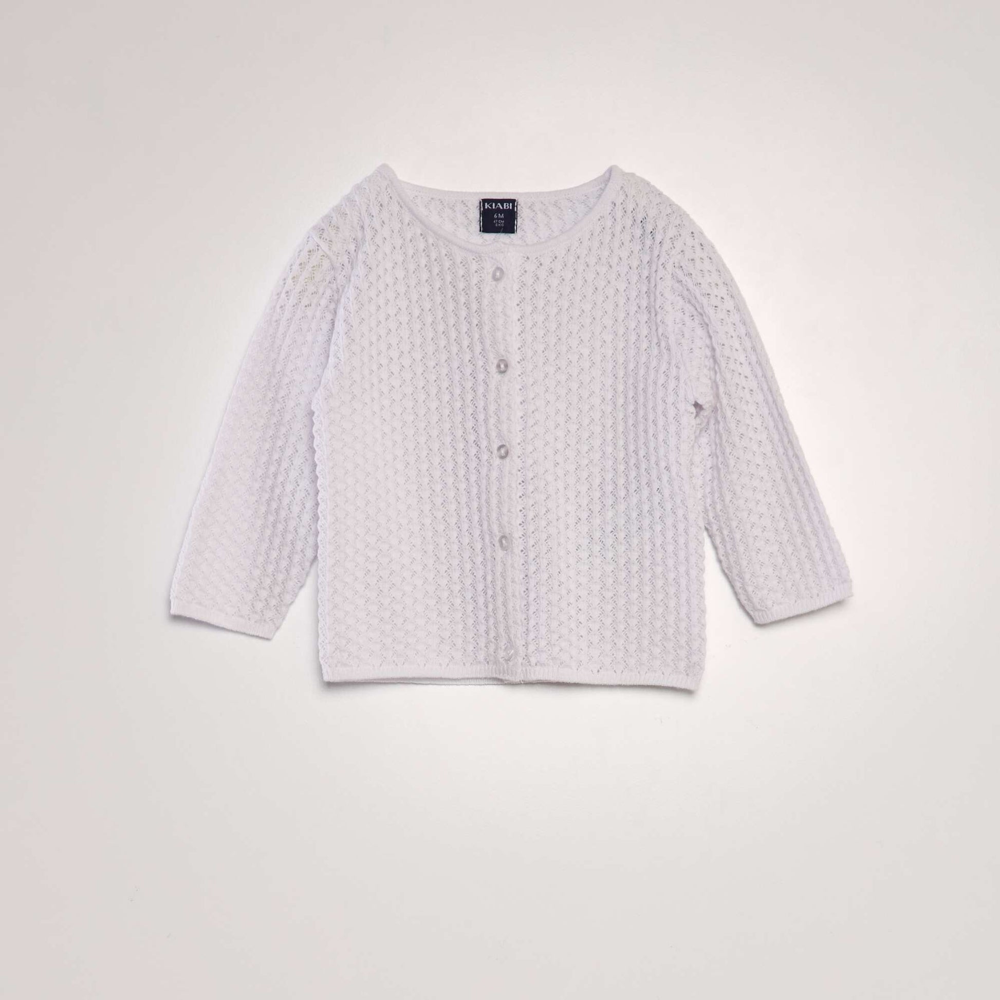 Gilet maille fantaisie blanc