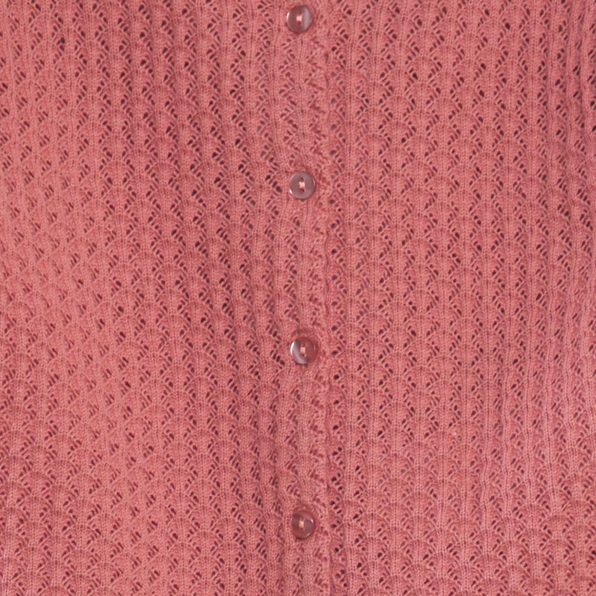Gilet maille fantaisie rose