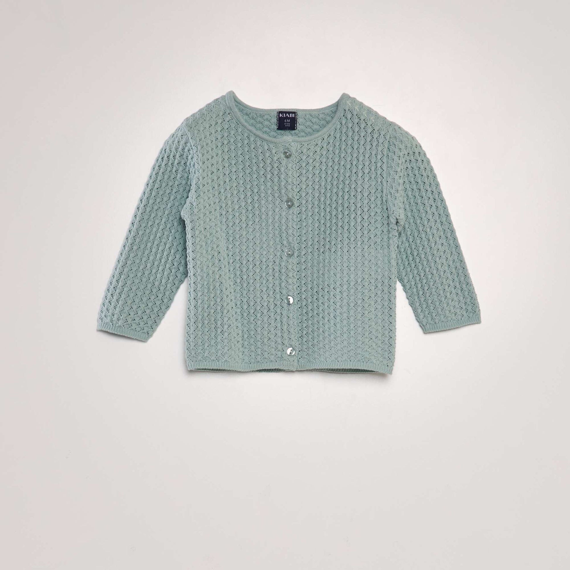 Gilet maille fantaisie Bleu