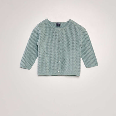 Gilet maille fantaisie Bleu