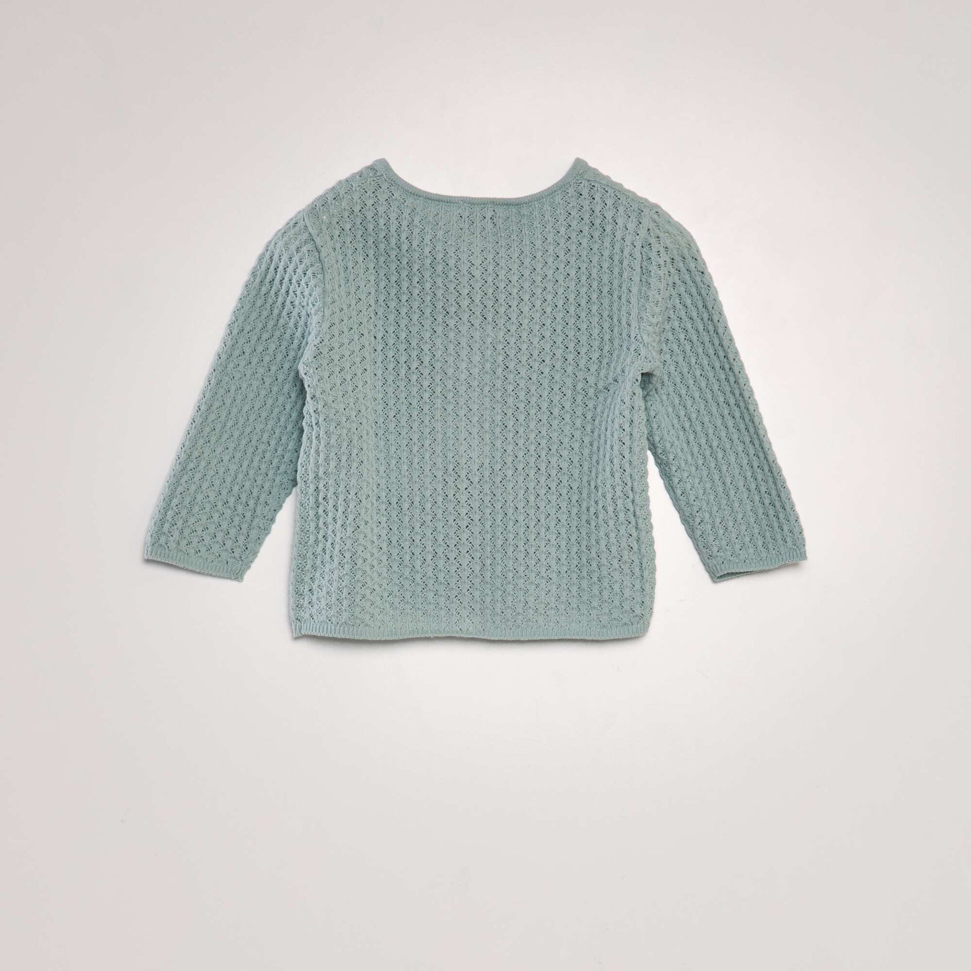 Gilet maille fantaisie Bleu