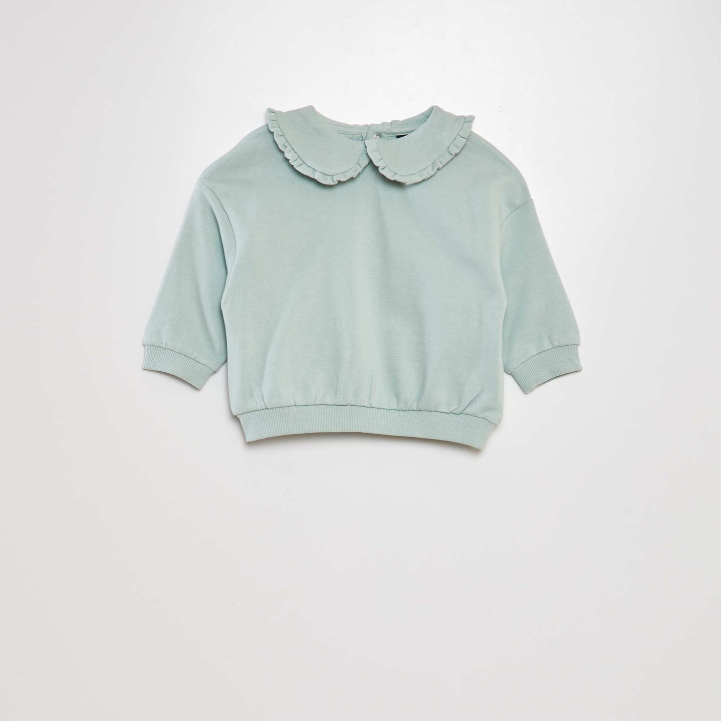 Sweat en coton   col claudine Bleu clair