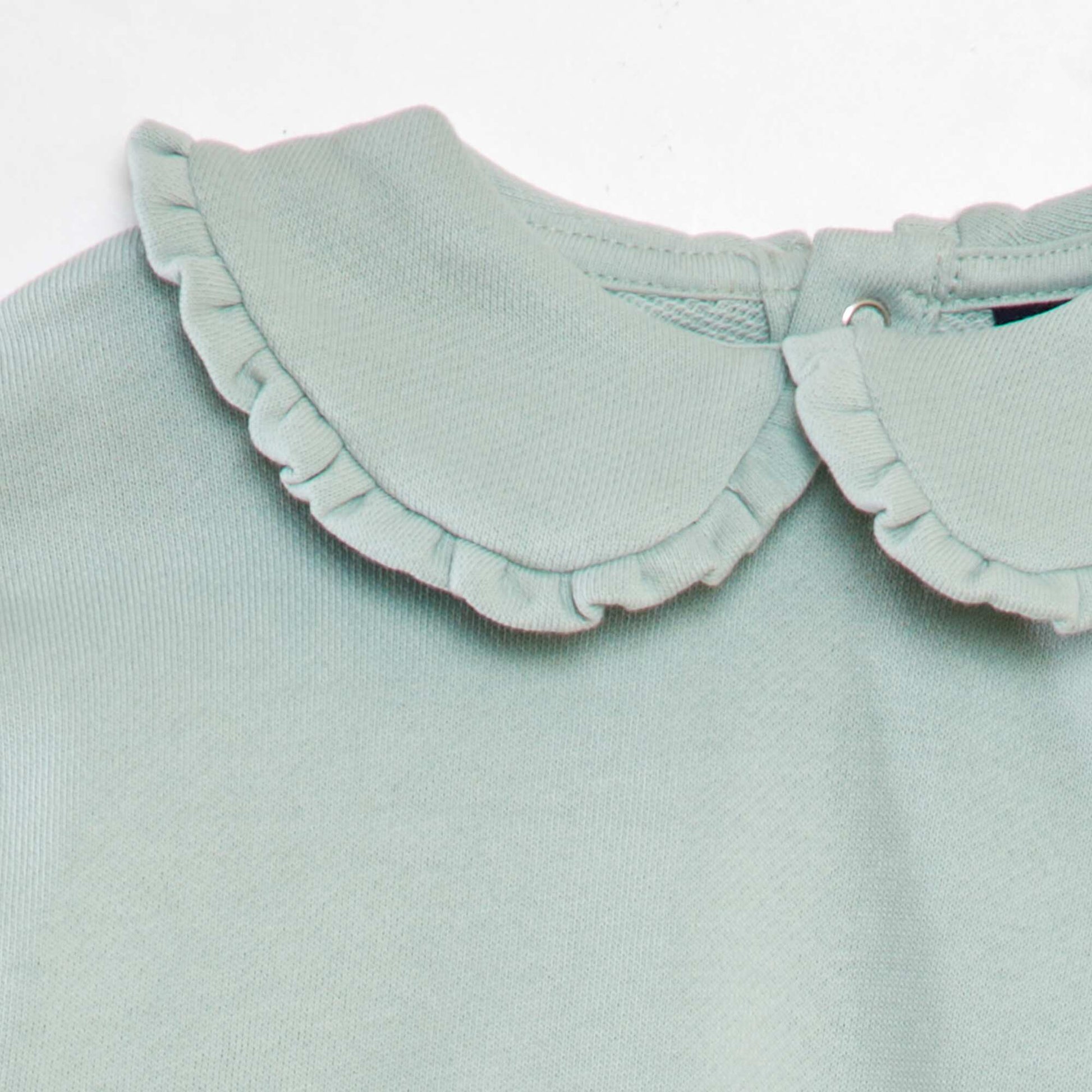 Sweat en coton col claudine Bleu clair