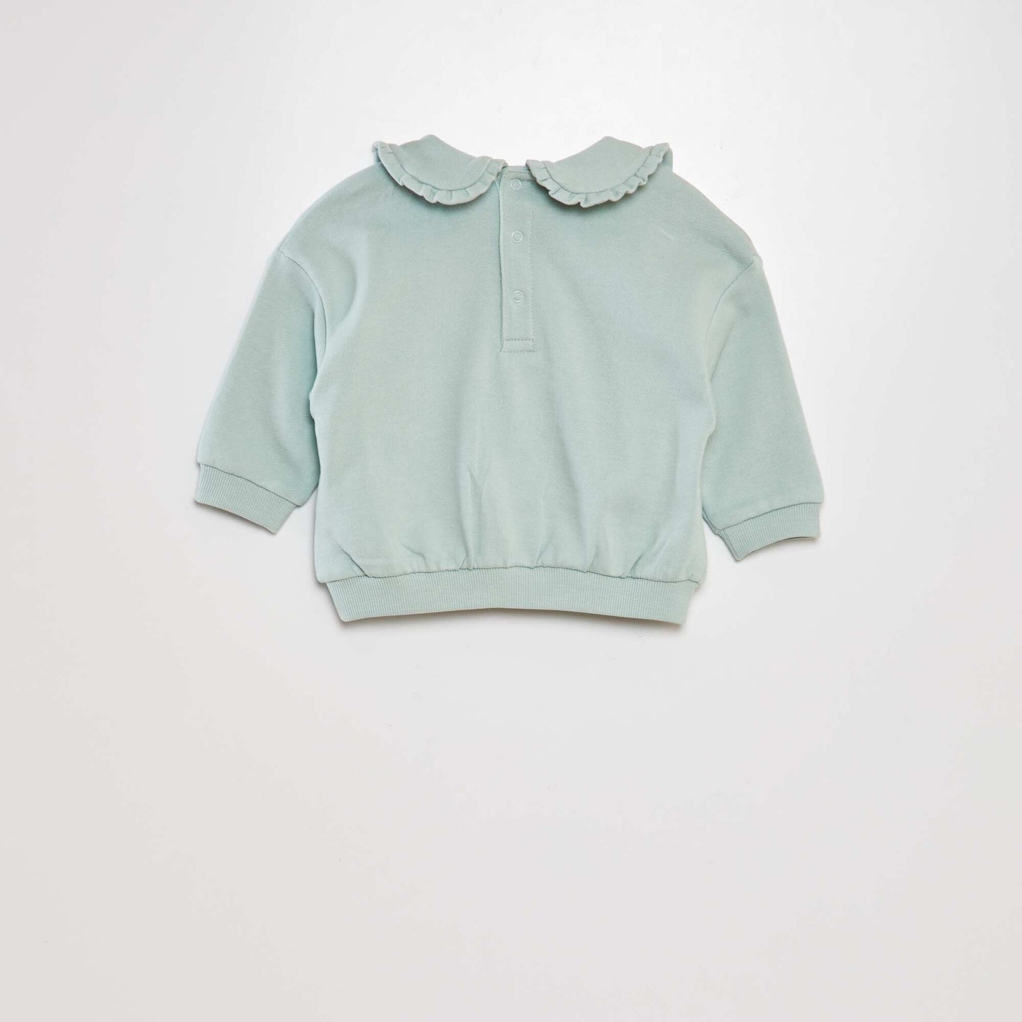 Sweat en coton   col claudine Bleu clair