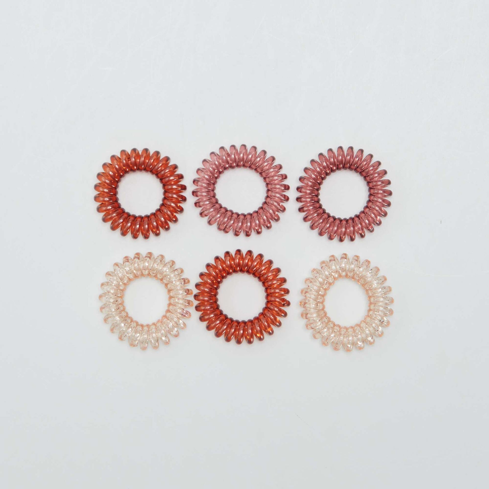 Lot de 6 chouchous tortis Rose