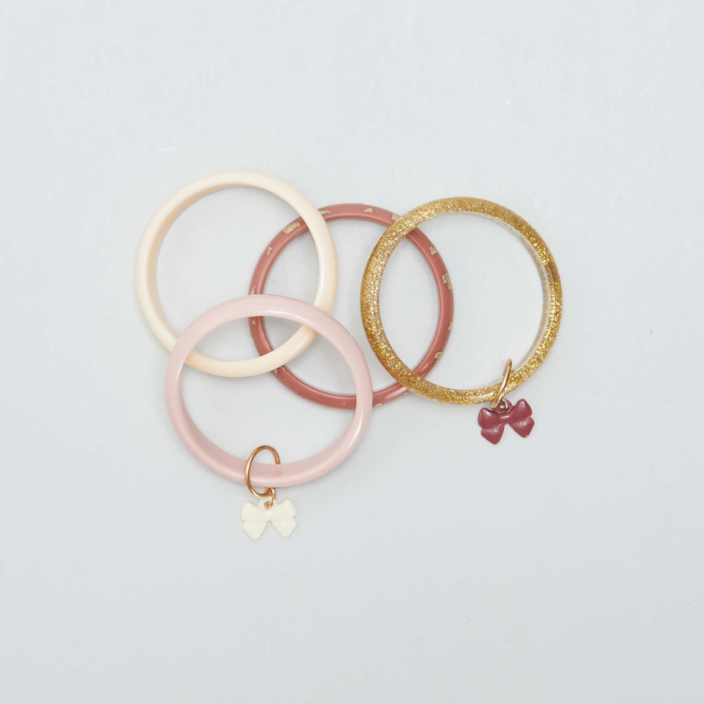 Lot de 4 bracelets bangles Rose