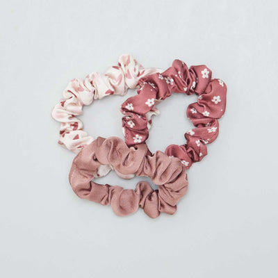 Lot de 3 chouchous satin s Rose