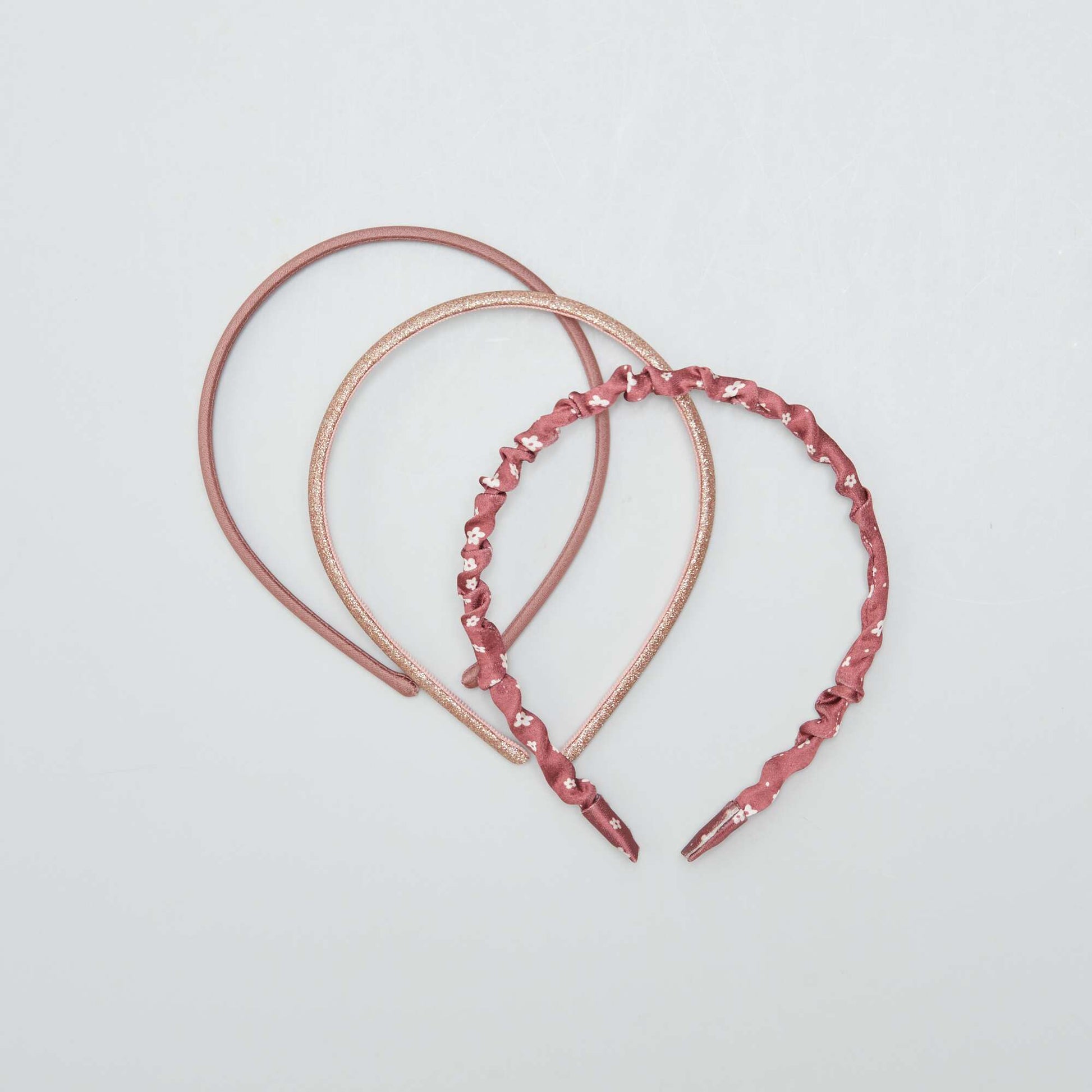 Lot de 3 serre-t tes Rose