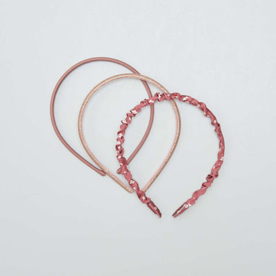 Lot de 3 serre-t tes Rose