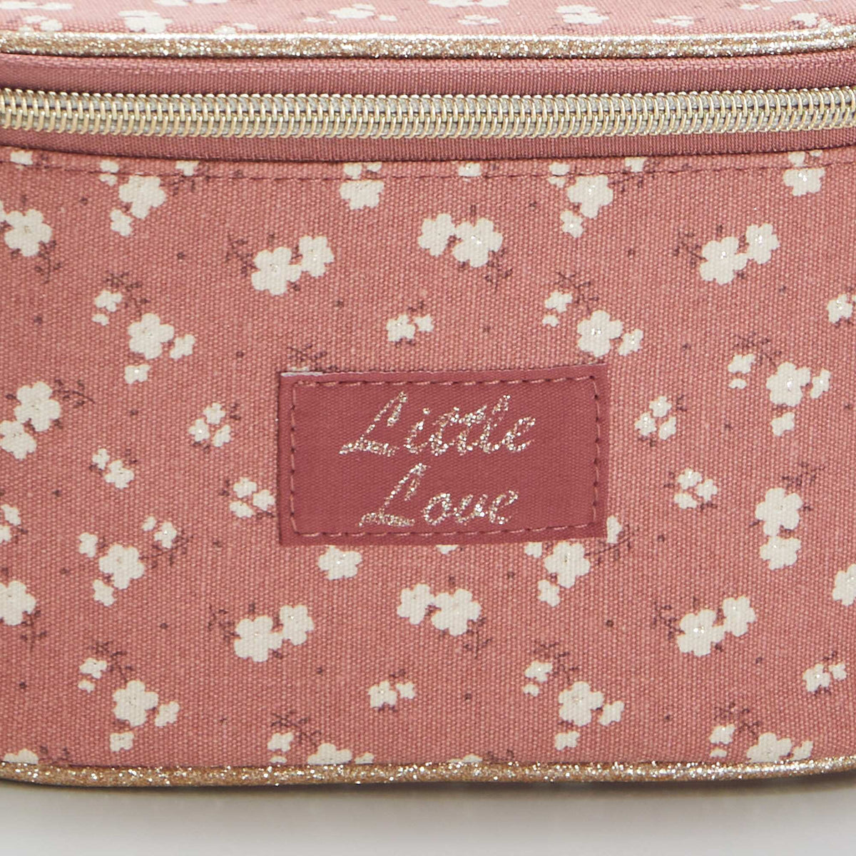 Vanity Entrelacs Fleuri - Trousse De Maquillage Élégante En Polyester 22x16x10 Cm