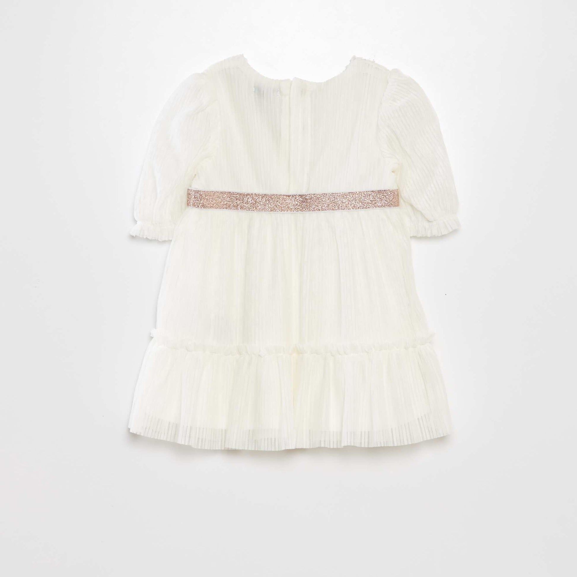 Robe ballon en tulle pliss e blanc