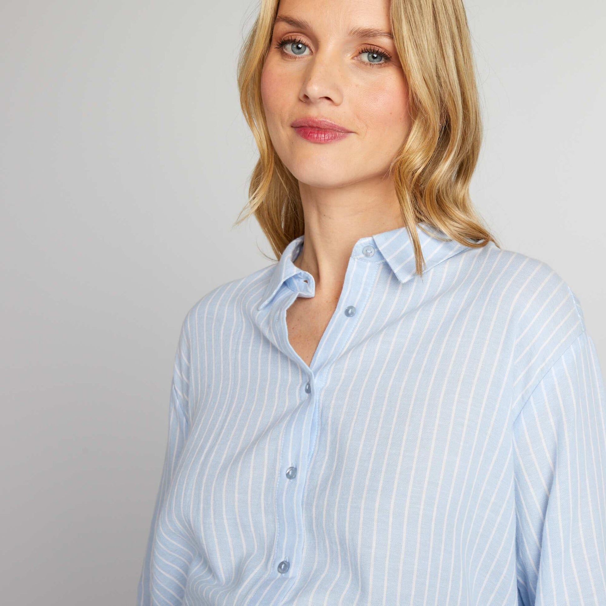 Chemise rayures de maternit Bleu
