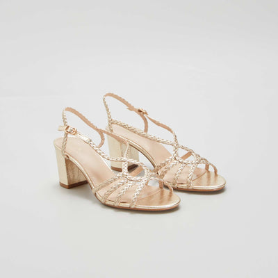Sandales dor es talons Jaune