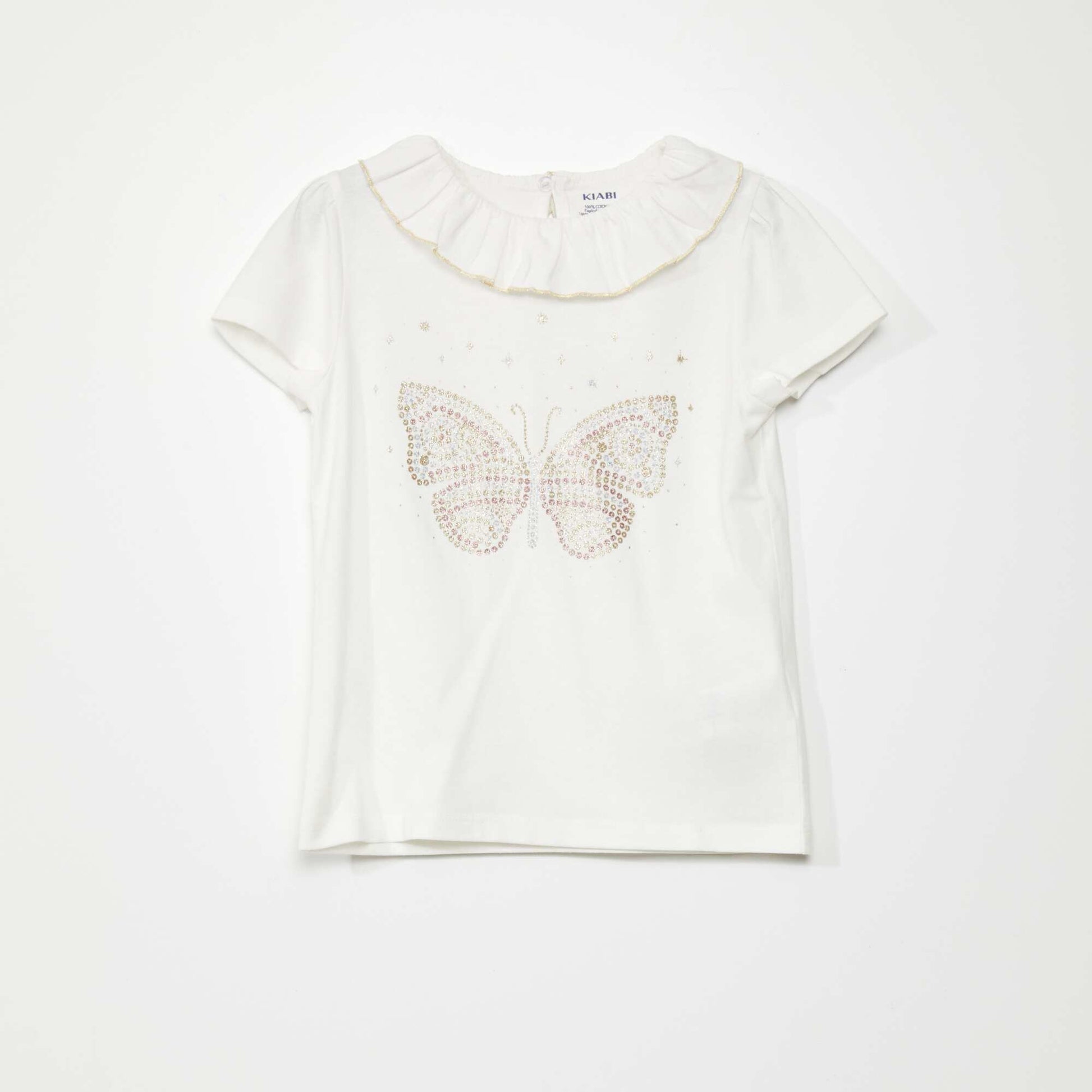 T-shirt fantaisie paillet Blanc