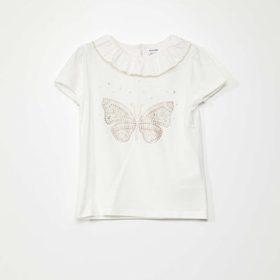 T-shirt fantaisie paillet Blanc