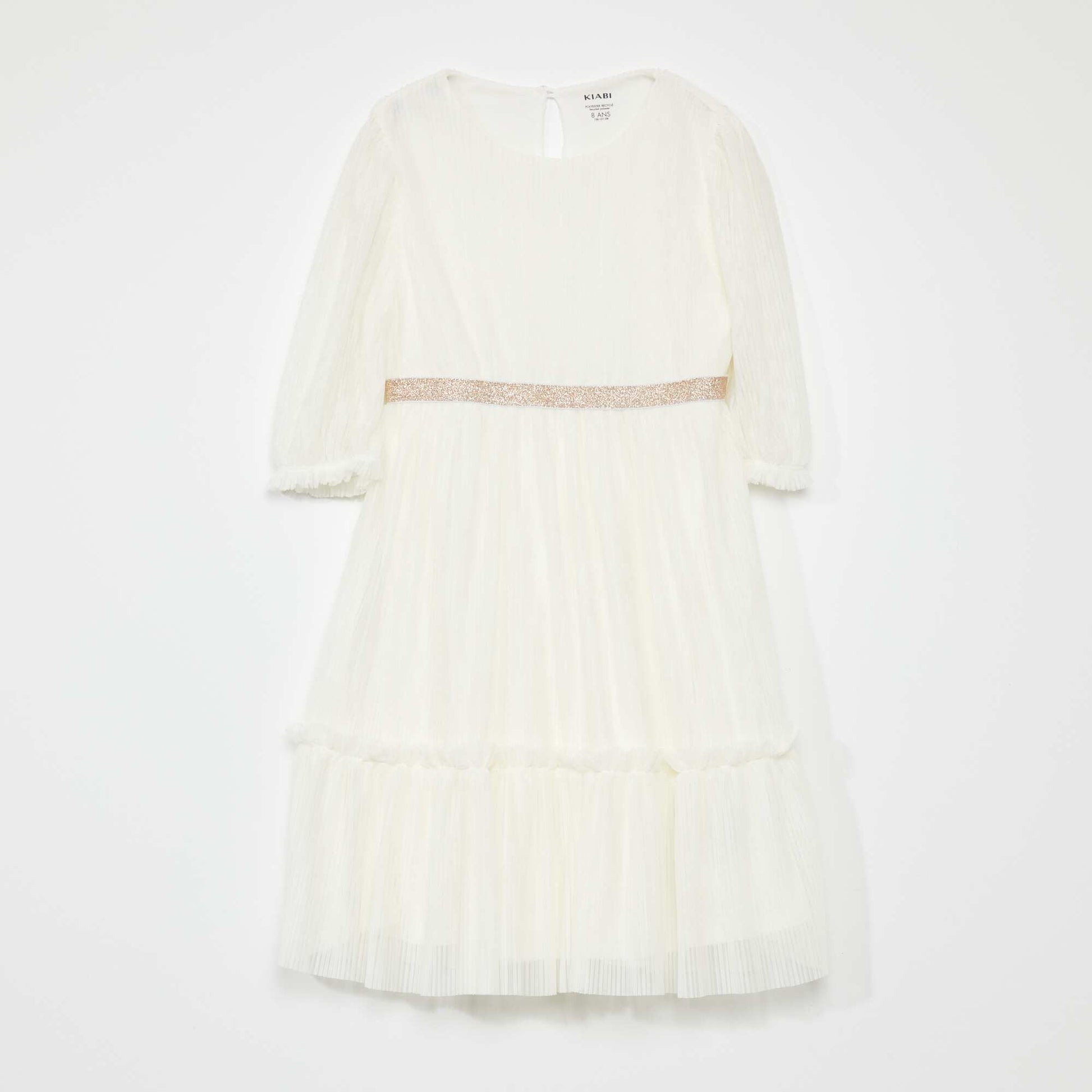 Robe pliss e blanc