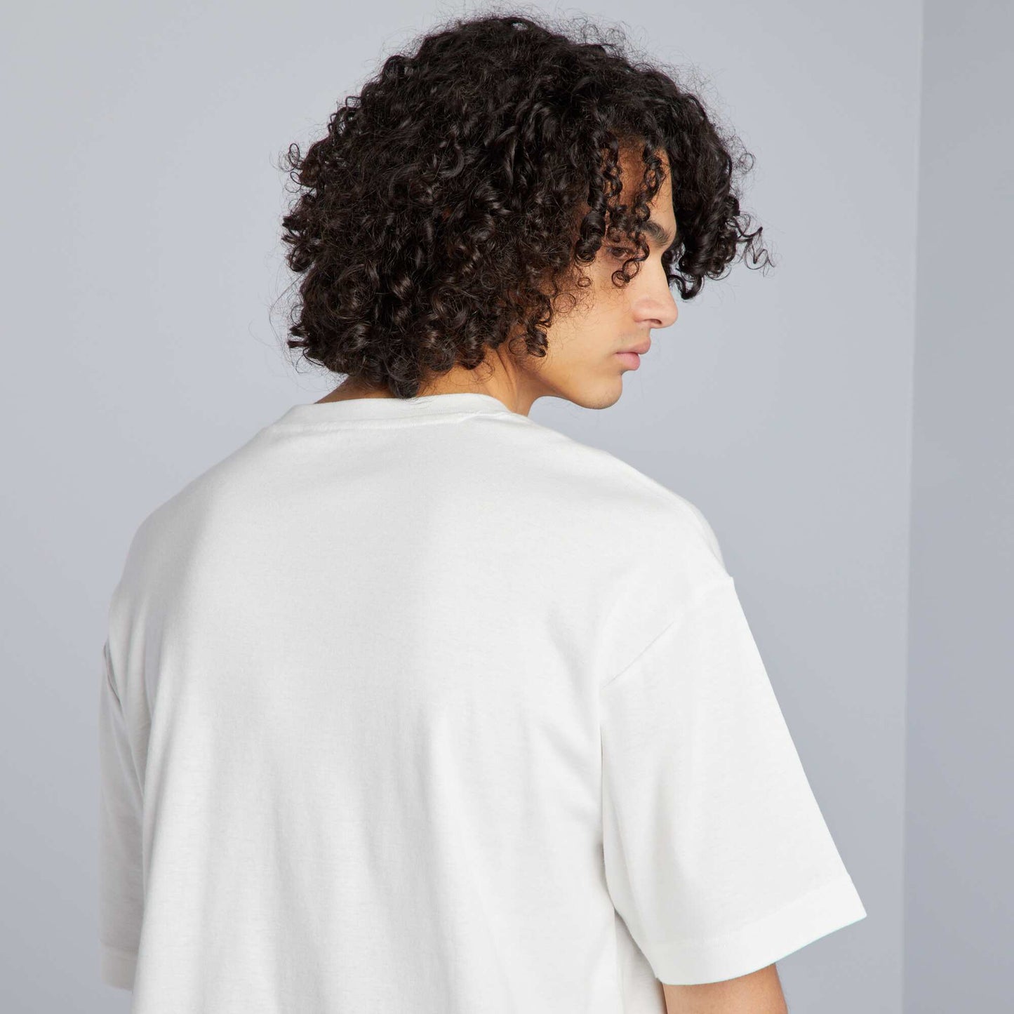 T-shirt col rond en coton blanc