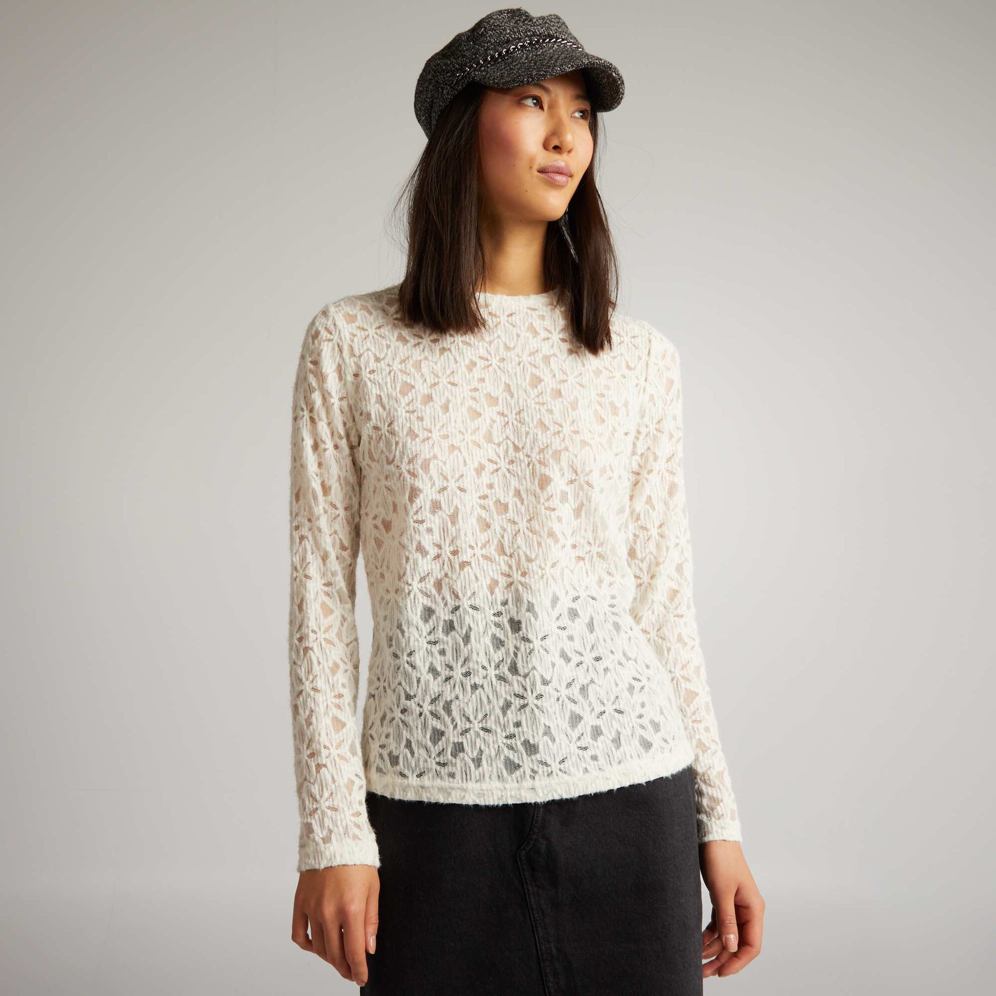 T-shirt en dentelle blanc