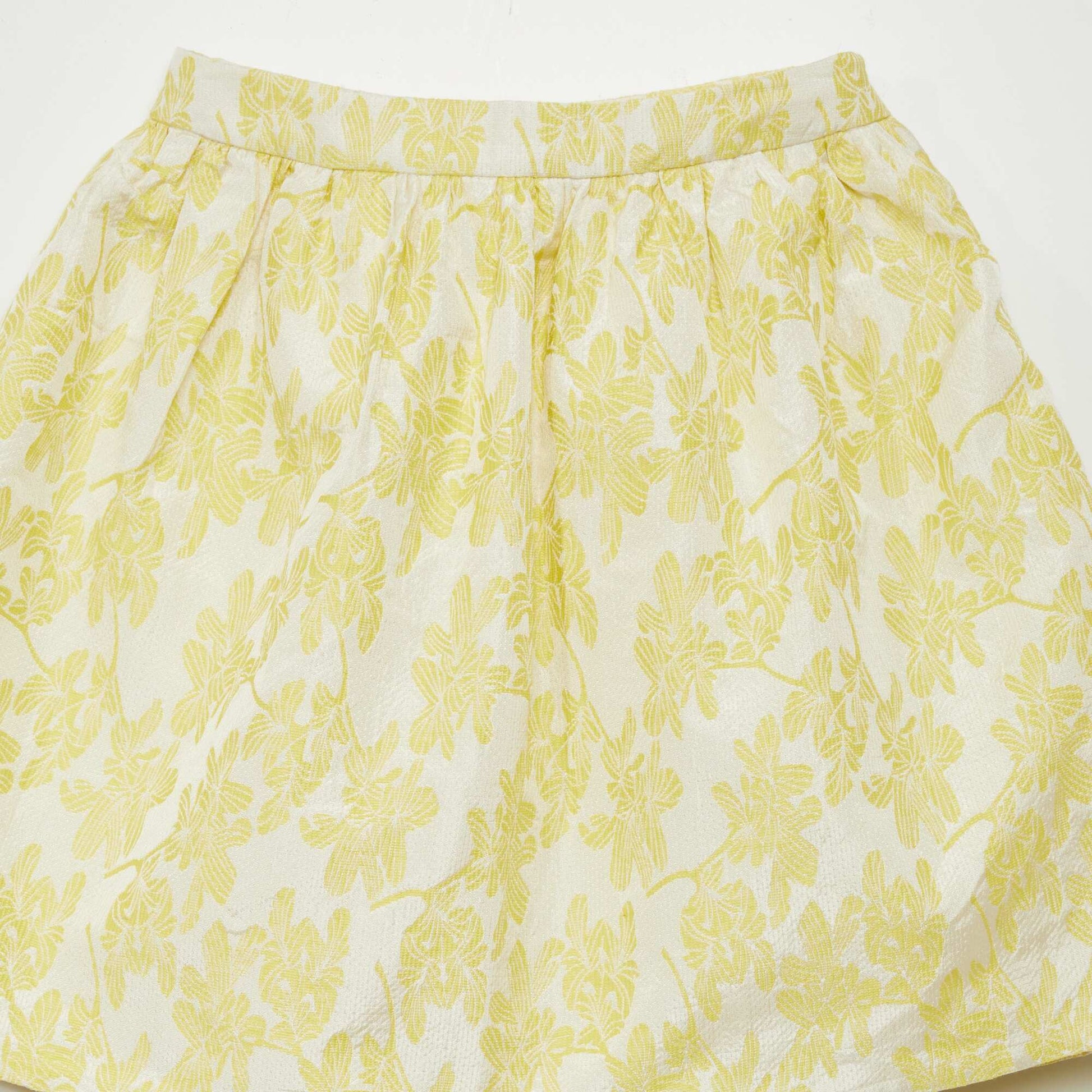 Jupe midi en jacquard paillet Jaune