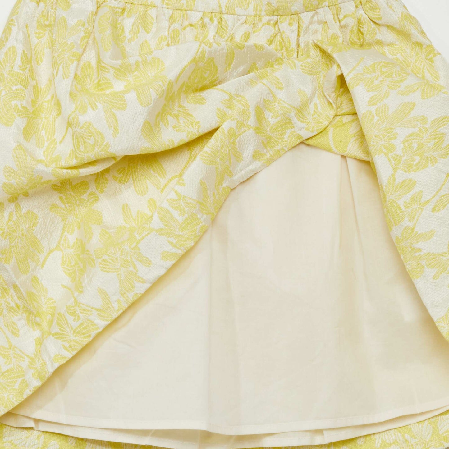 Jupe midi en jacquard paillet Jaune