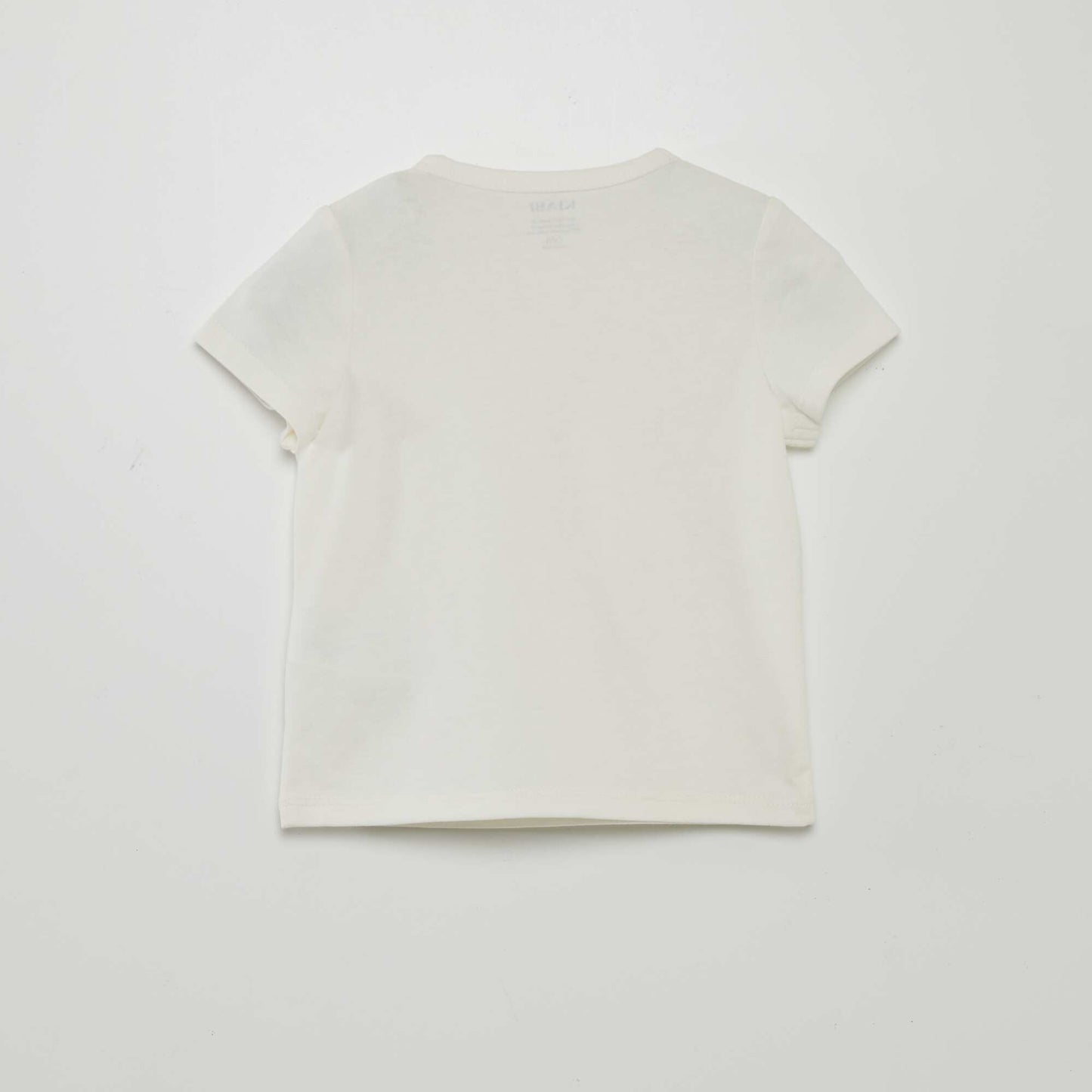 Tee-shirt uni avec col boutonn  blanc